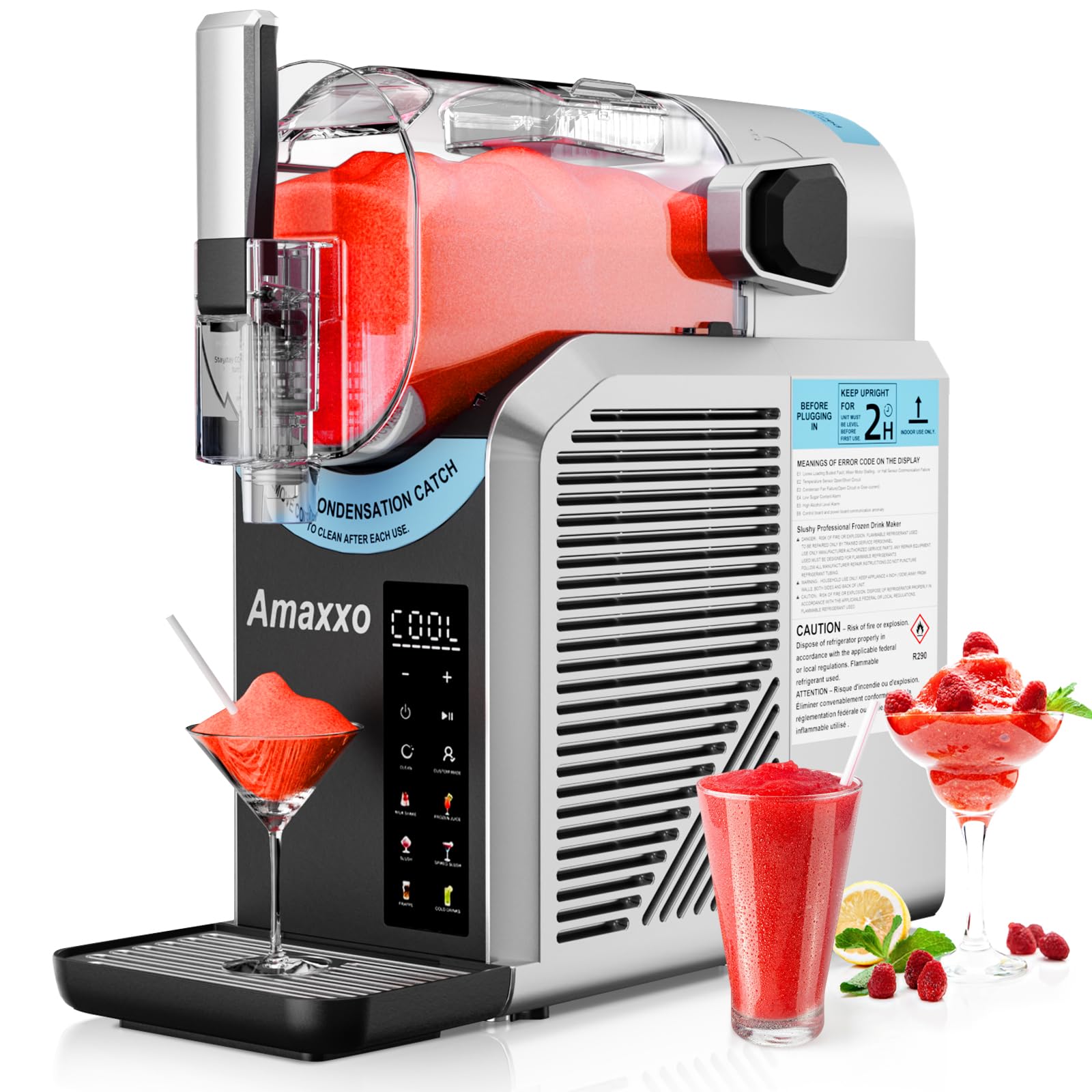 Slushie Machine for Home 15-60Mins - Slushy Machine Maker No Ice Needed Self Cleaning, Frozen Drink Machine, 7 Preset Programs for Margarita, Frappés, Milkshakes, Soda, Fruit Juice Slushies