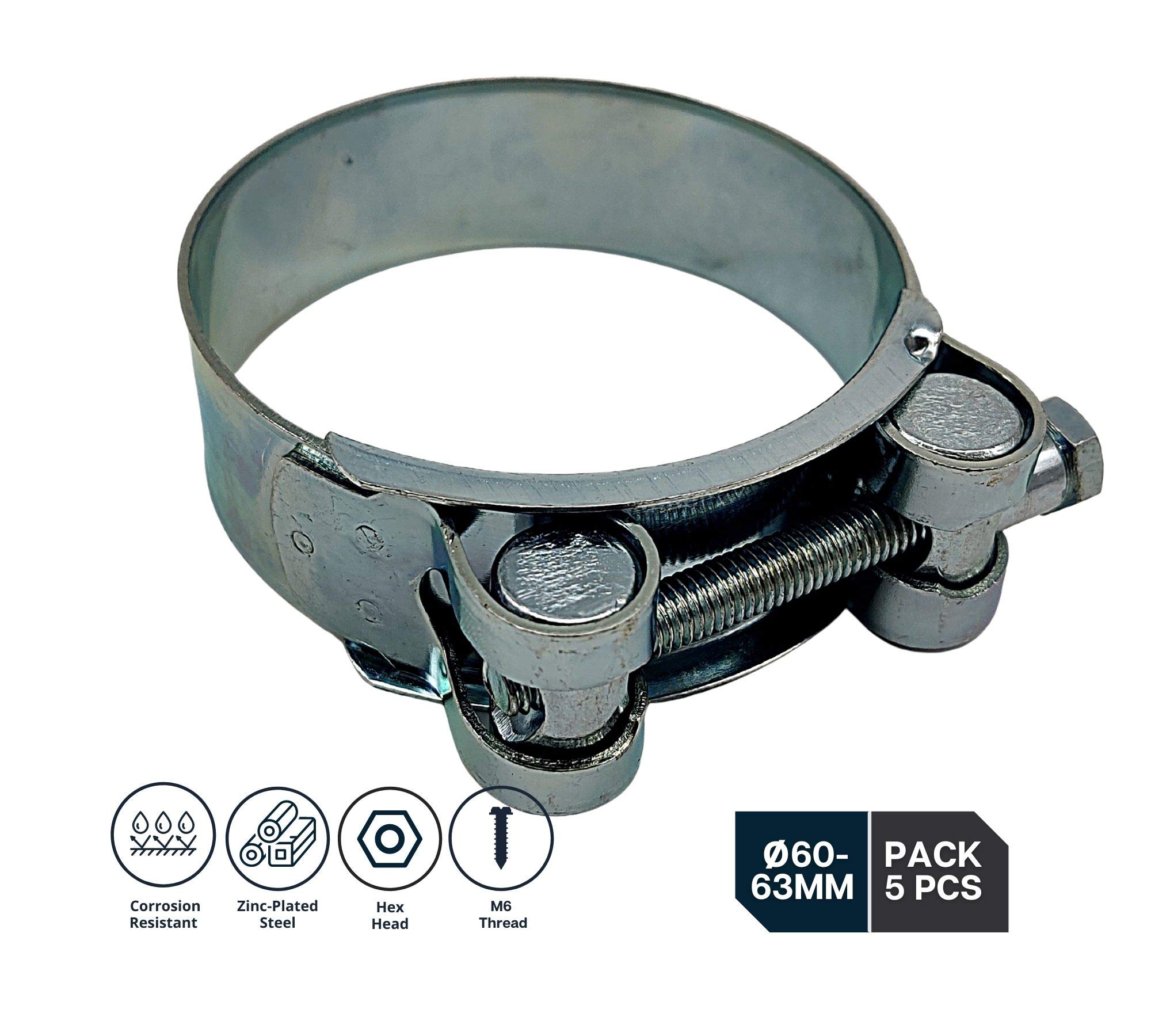 Clip Tubazioni Aria Compressa Fascette Stringitubo A 2 Orecchie - 5 Pezzi, Acciaio Zincato, Per Tubi 11-13mm Morsetti Tubi Acciaio - Foto 5