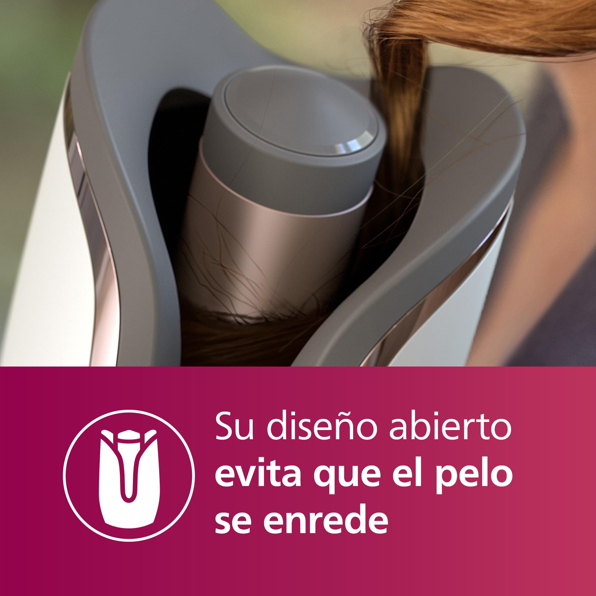Philips Rizador de Pelo Automatico, con Tecnologia Moisture Protect, Iones, Placas Ceramicas con Keratina, 27 opciones de rizado, BHB878/00, Blanco