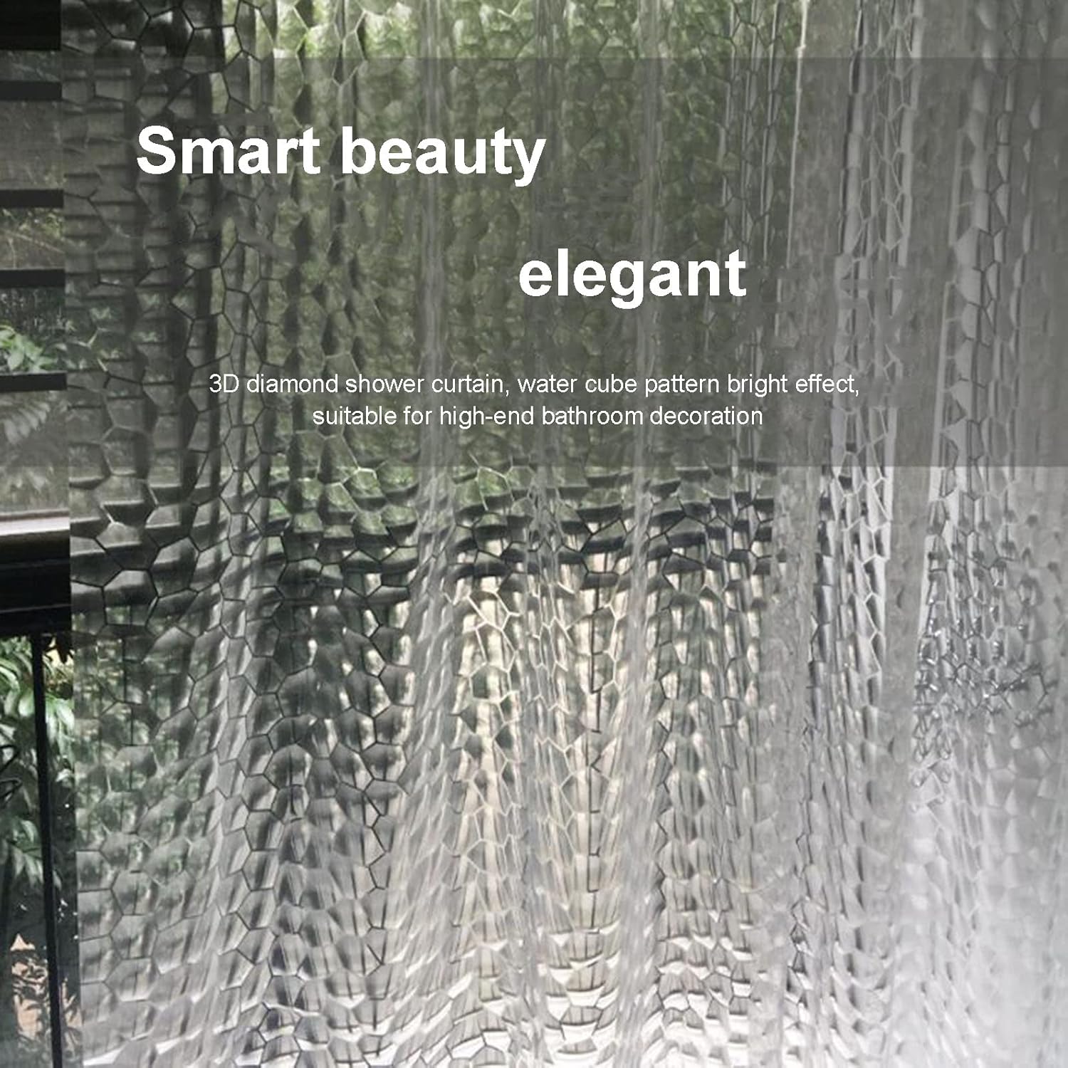 3D Watercube Blue Plastic Shower Curtain Liner Heavy Duty Waterproof Shower Stall Curtain Liner for Bathroom Metal Grommets,c (A)