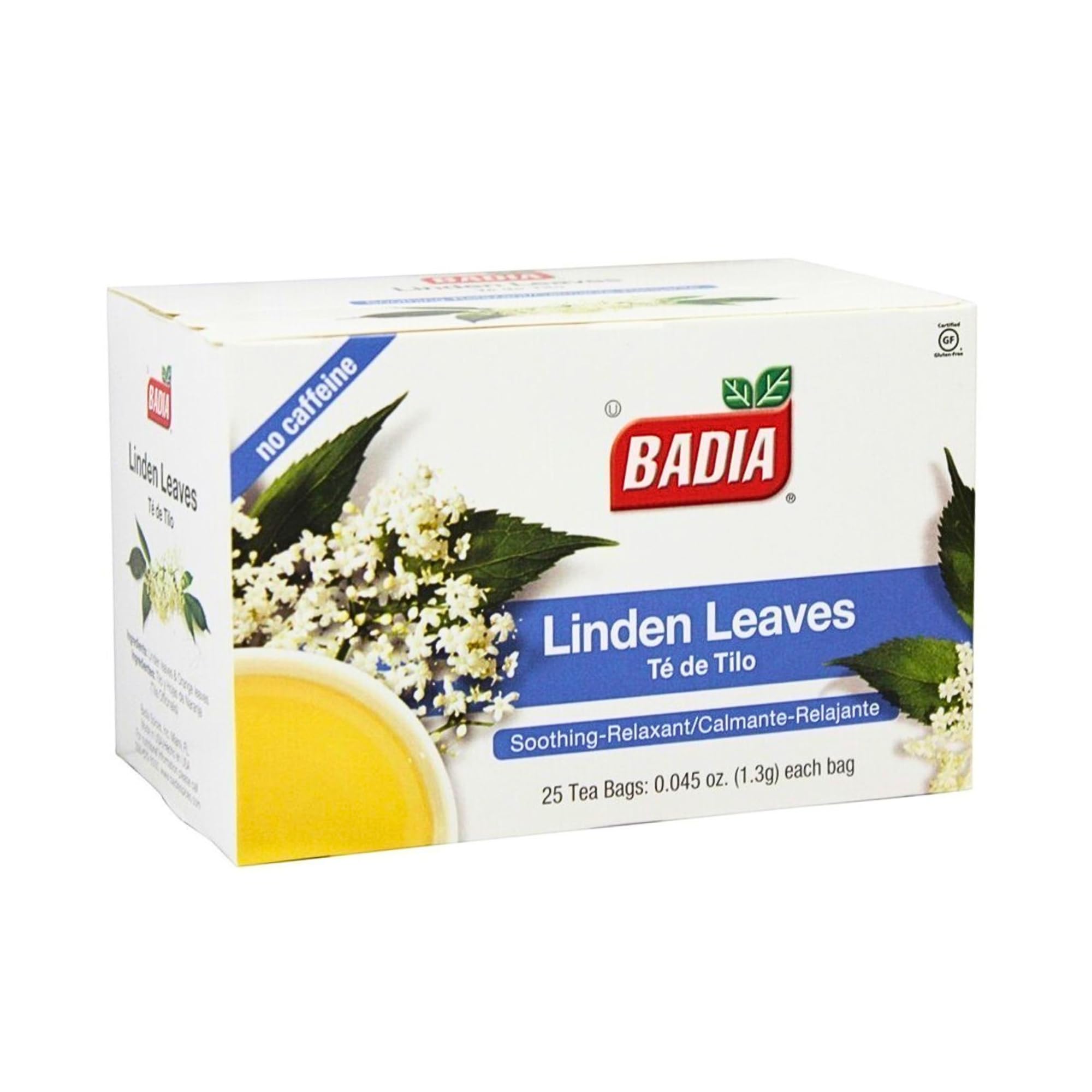 Badia Linden Tea, 25 Bags – Calming Linden Leaf & Flower Herbal Infusion, Support Respiratory, Immune System, and Relaxation - Natural Tilo Tea - Caffeine Free, Kosher, Gluten Free