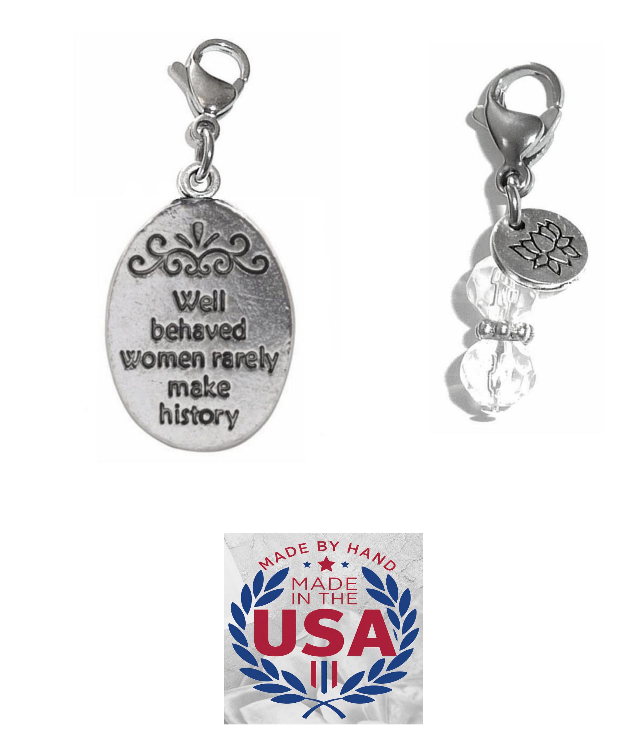 Hidden Hollow Beads Clip On Charm for Purse, Handbag, Keychain, Zipper Pull, Backpack, Jewelry Accessory, USA