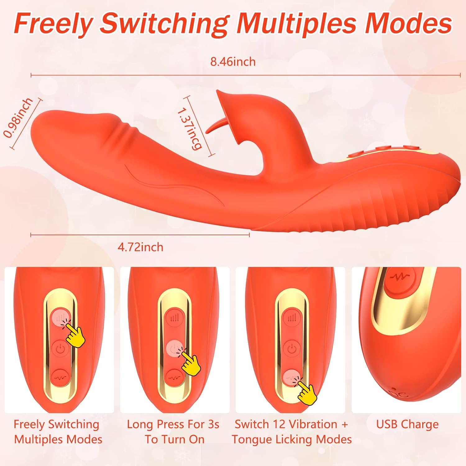 G Spot Vibrator Dildo Adult Sex Toys for Women 5 Speed & 12 Powerful Vibrations Rabbit Clitoris Stimulation Waterproof & Rechargeable Dual Stimulator