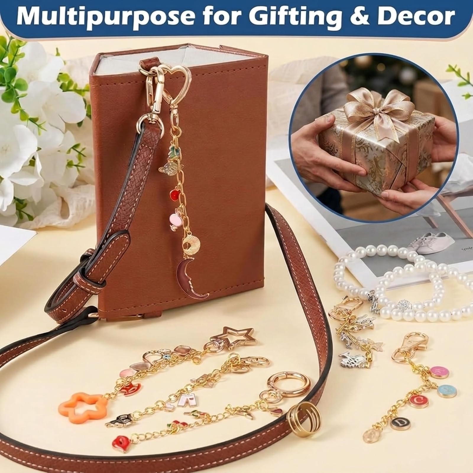 Tarqite 428 Stück Schlüsselanhänger Bastelset, Schlüsselanhänger Selber Machen, Charms Anhänger Set, DIY Keychain Set für Taschenanhänger, Schlüsselanhänger und Geschenke