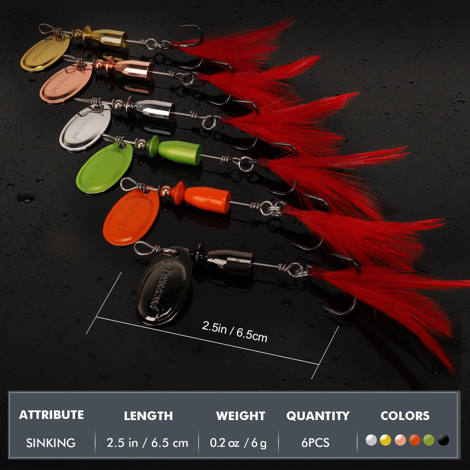 8 Esche Metalliche Vibranti Da 11 G – Affondamento Rapido, Gancio 8/0, Multicolore – Per Persico, Spigola, Salmone