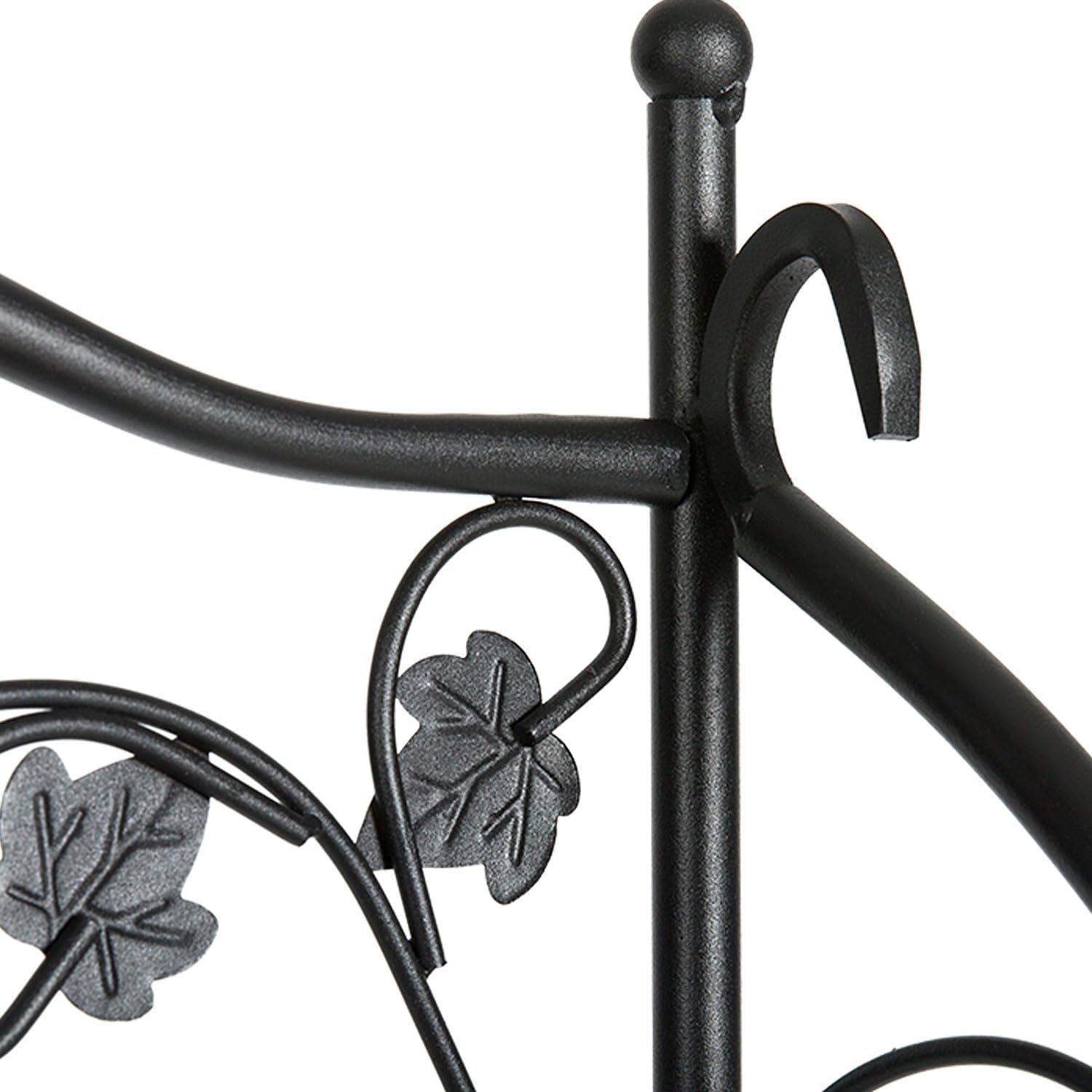 DOEWORKS 2 Tier Metal Plant Stand Storage Rack Shelf Pot Holder for Indoor Outdoor Use, Black