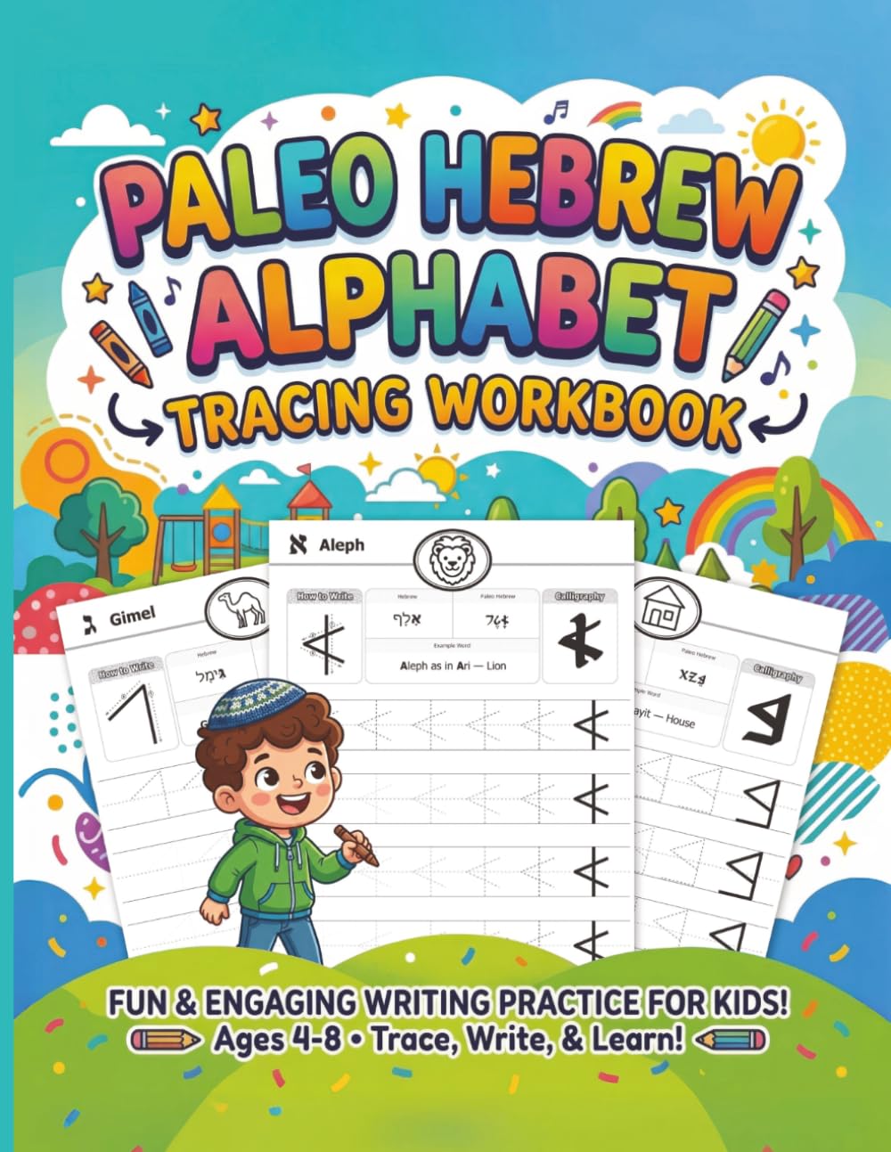 Paleo Hebrew Alphabet Tracing Workbook for Kids Ages 4–8: Learn to Write Ancient Hebrew Letters with Guided Practice, Stroke Order, and Simple Word Examples