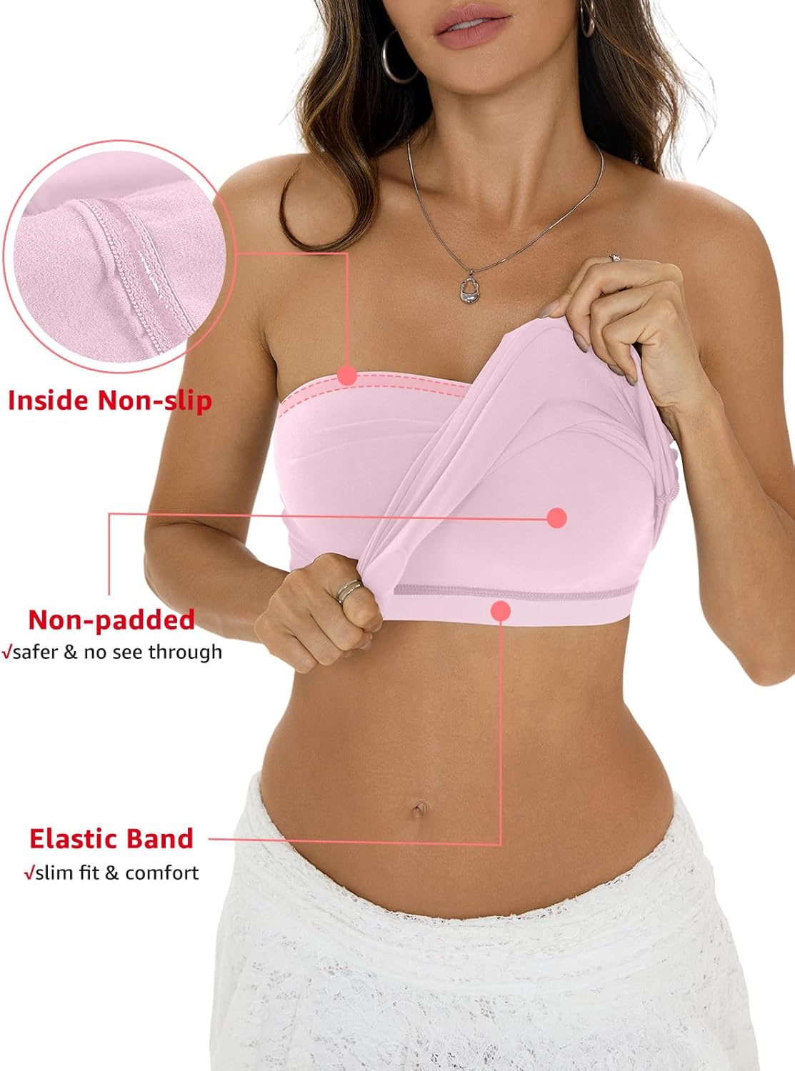 Womens Cotton Tube Tops Sexy Fitted Strapless Shirts Basic Going Out Backless Bandeau Tops Cute Trendy Clothes - Image 5