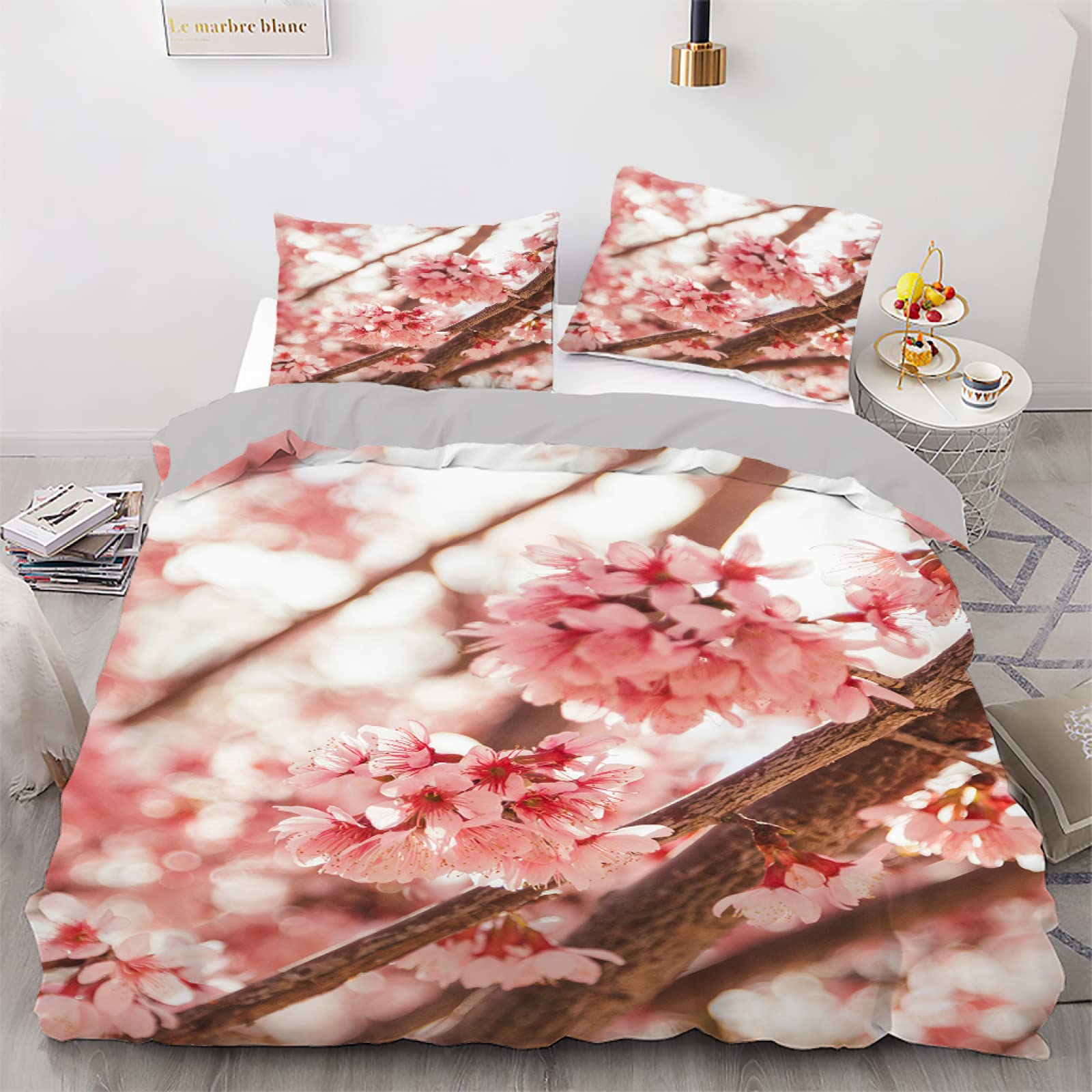 Housse de couette 140x200 microfibre 110g douce rose fermeture