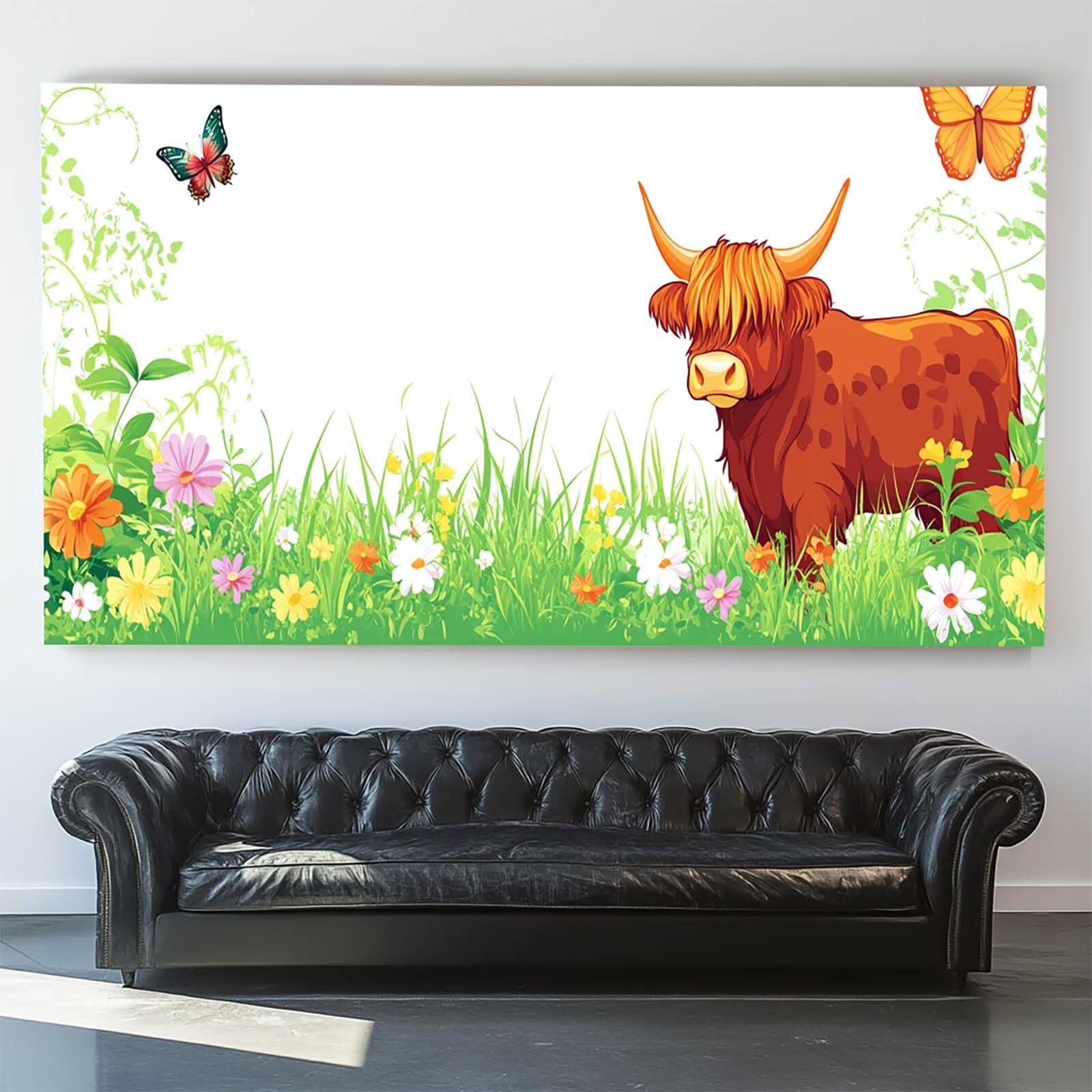 Pintar por Numeros Adultos Ganado, Pintar por Numeros Niños Kit Manualidades Adultos Mariposa Cuadros para Pintar por Numeros Pintura Acrílico, Cuadros Decoracion Salon Modernos 80X160cm 7w-6-X