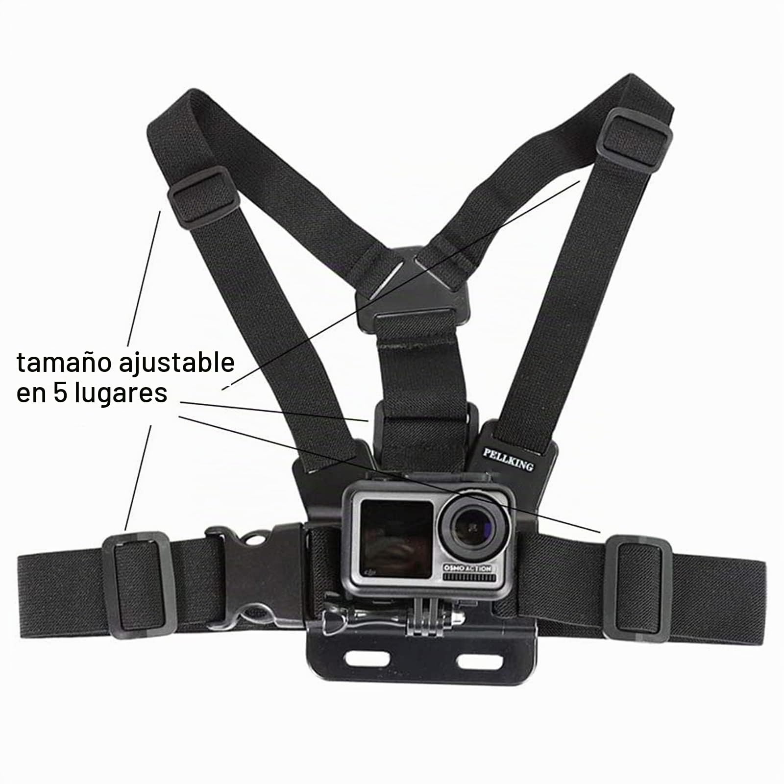 PellKing Soporte para teléfono móvil con arnés de Montaje en el Pecho, Correa para teléfono Celular, Clip para cámara de acción POV para Samsung iPhone Plus, etc
