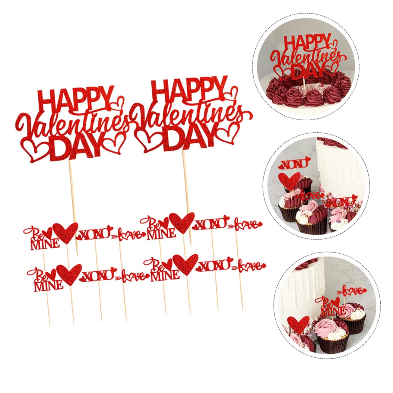 Abaodam 200stücke Valentinstag Kuchendekorationen Herz Cupcake Topper Romantische Dessert Picks Für Hochzeiten Und Valentinstag Feiern Hochwertigem Für Festliche Anlässe