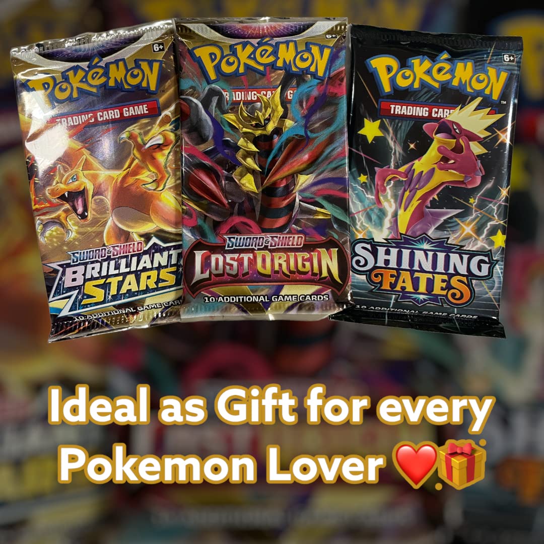 10 Boosters Pokémon Mystery - Cartes Anglaises Originales - Protection Incluse - Collection Heartforcards