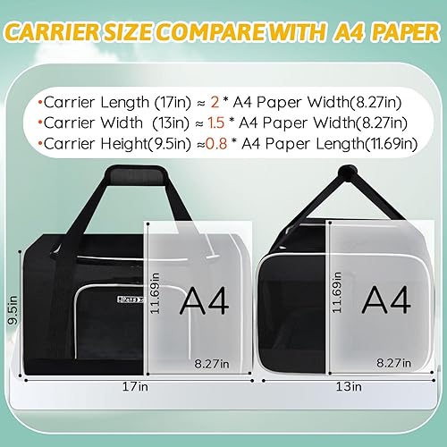 Miniatura 54 de Petskd Transportador de mascotas de 17 x 13 x 9.5 pulgadas, aprobado por aerolíneas suroestes, bolsa de viaje para gatos pequeños y perros