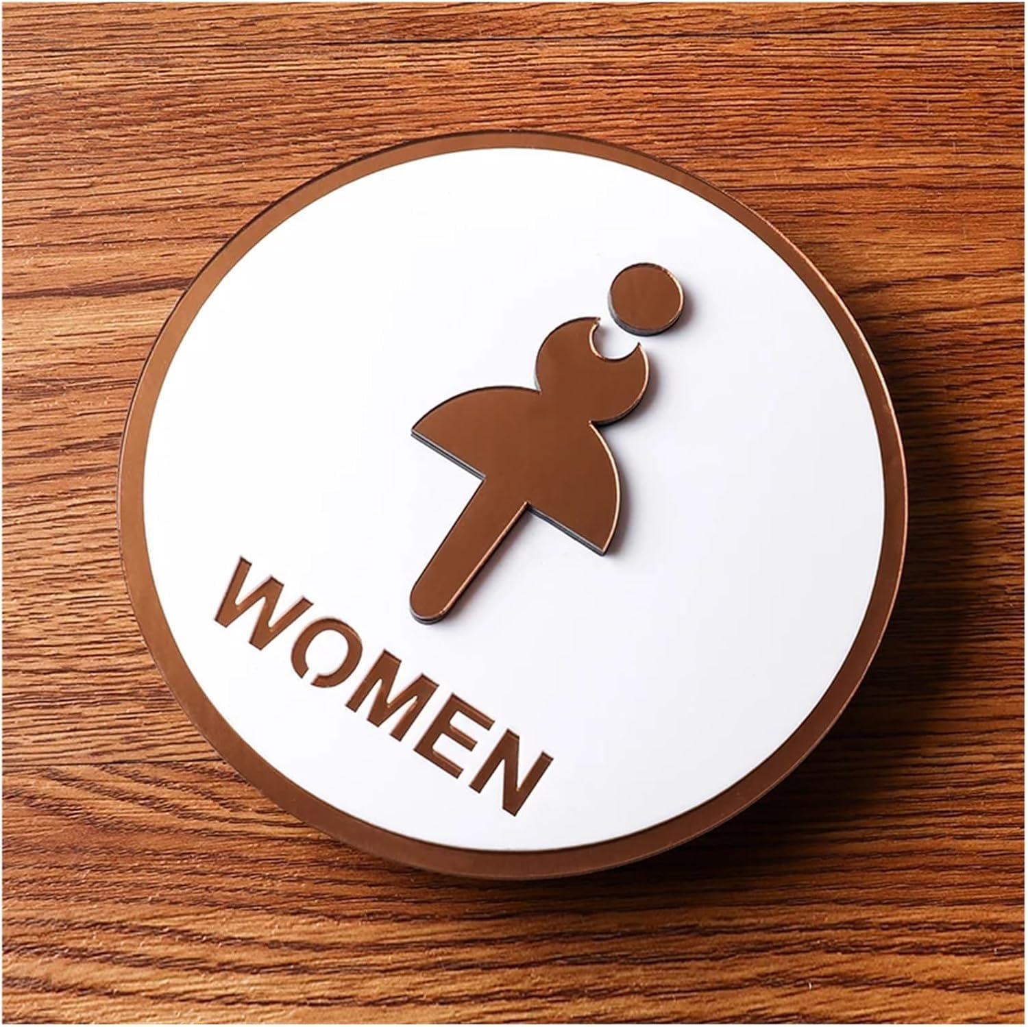 Restroom Signage akrylowa tablica łazienkowa dla mężczyzn i kobiet, samoprzylepne, ciepłe naklejki przypominające do hoteli, parkingów, centrów handlowych (15 cm x 15 cm)