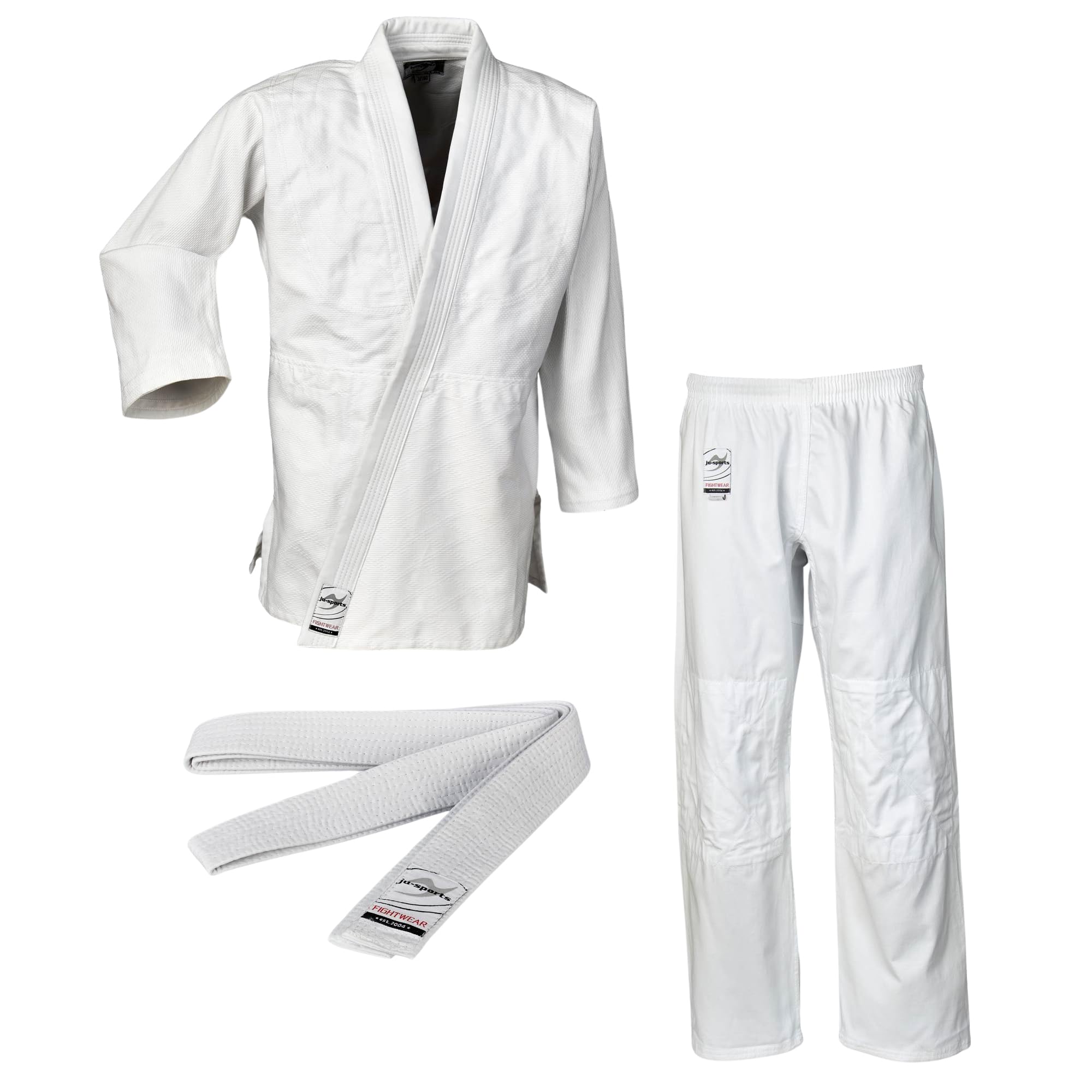 Ju-Sports Judoanzug weiß 100% Baumwolle verstärkter Kniebereich Erwachsene Kinder