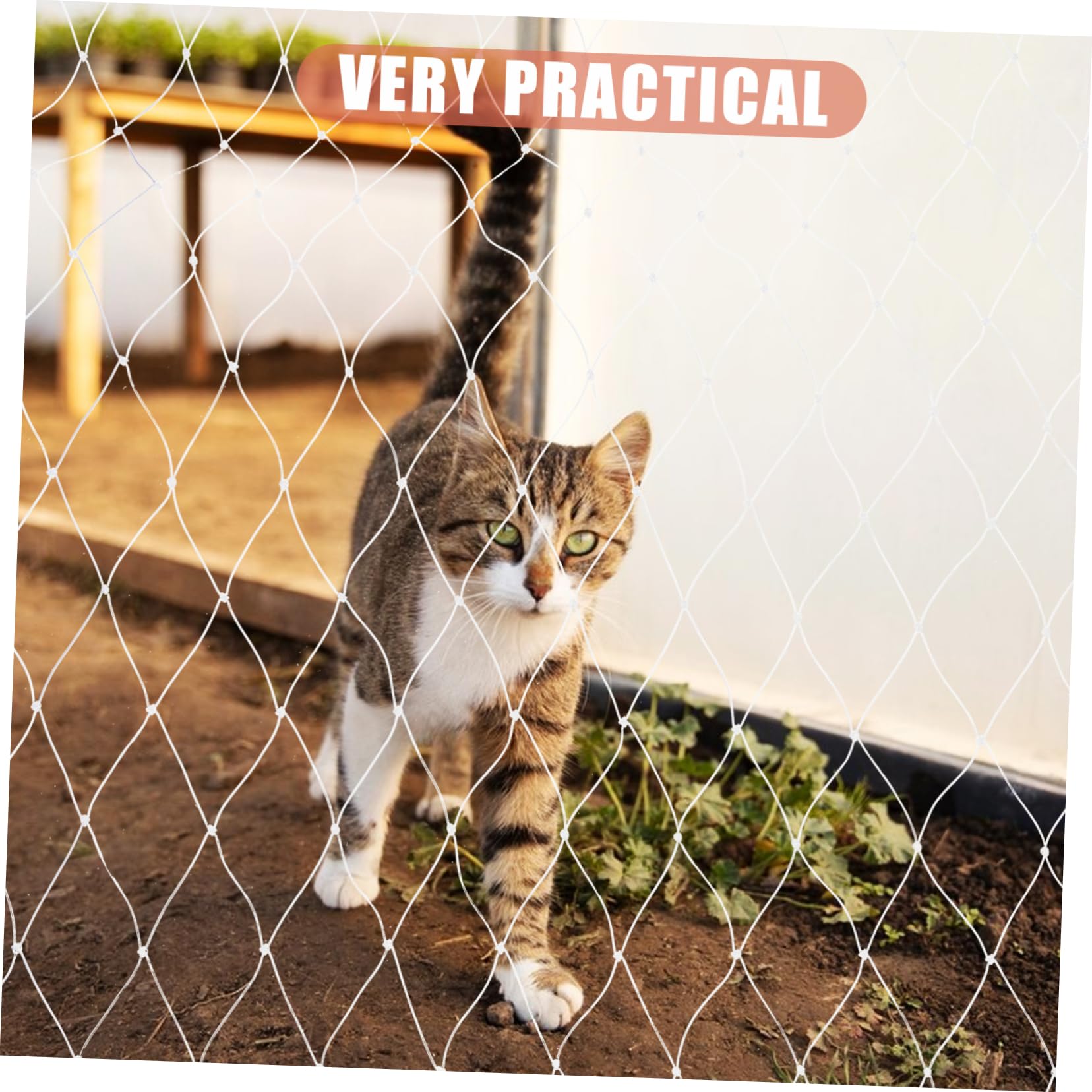 BESPORTBLE Katzenschutznetz Balkon 1 Satz aus Nylon, Weiß, Zuschneidbar