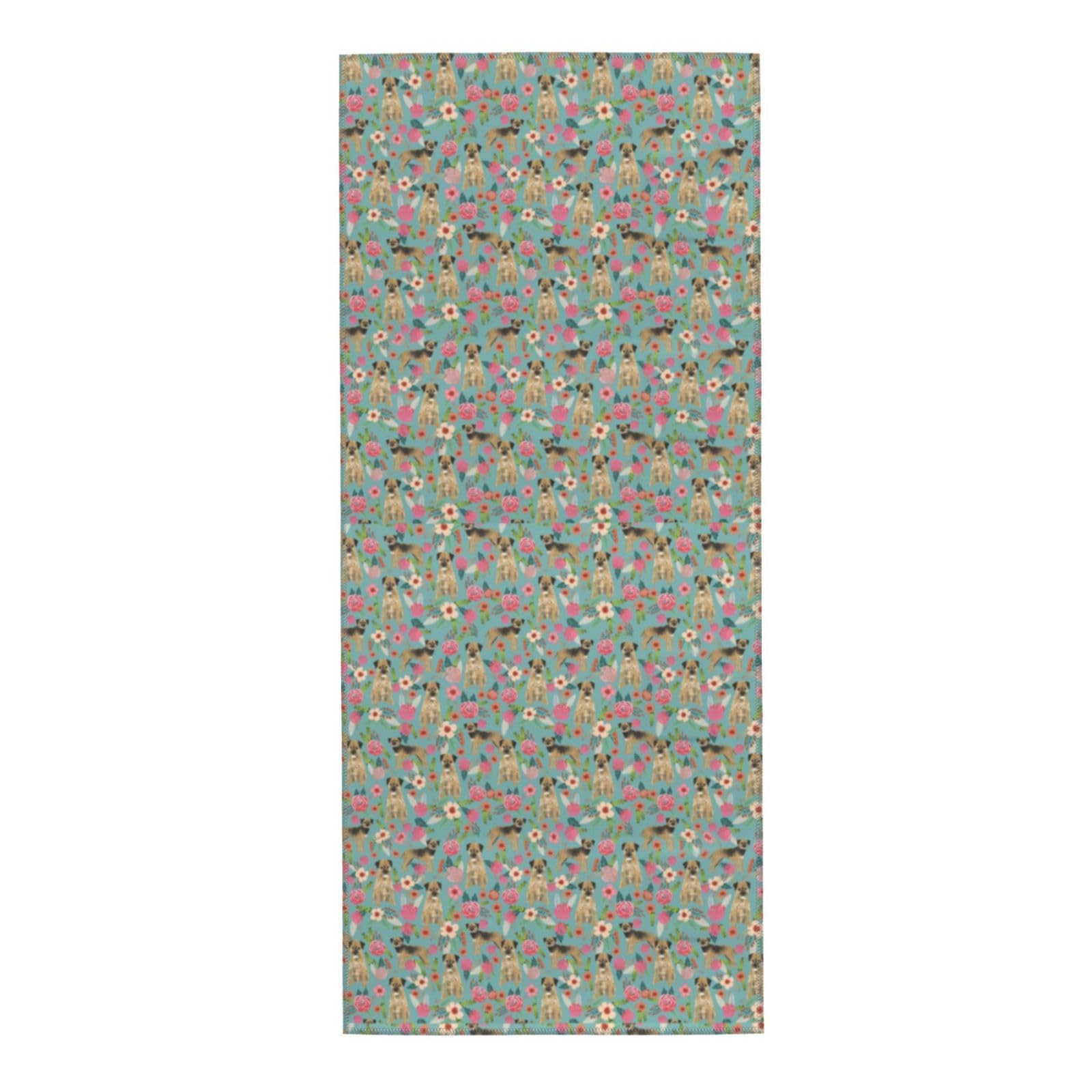 LSRCPD Towel 30 x 70 cm,Hand Towel, Soft Bath hand towels for Kitchen Hotel Gym Laundry RoomBorder Terrier Florals Dog Breed Blue