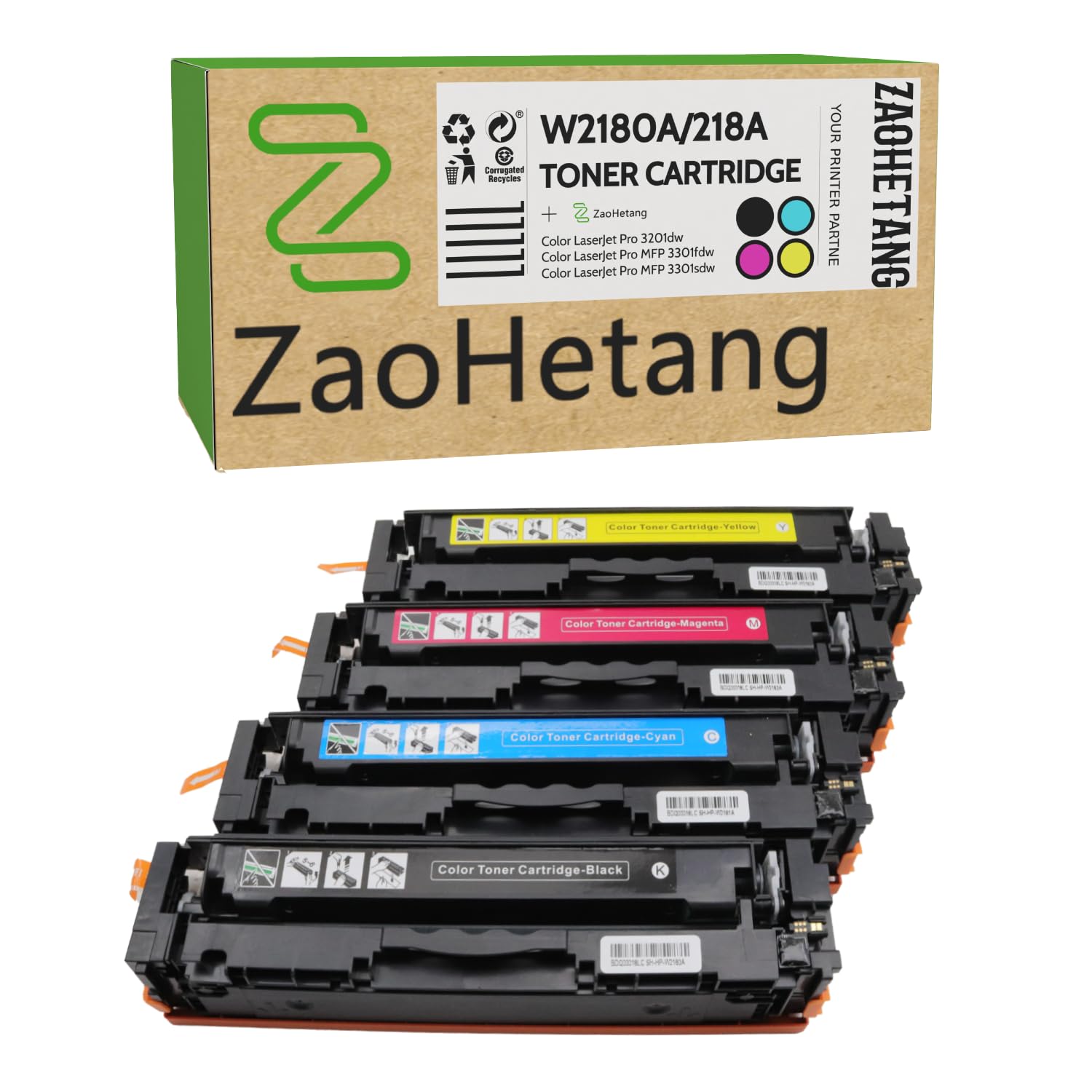 218A 218X Toner Cartridge of 3301fdw Replacement for HP 218X W2180X 218A W2180A Works with HP Color LaserJet