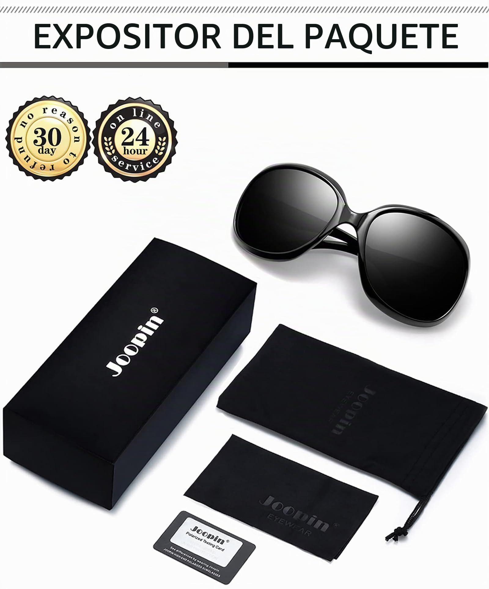 Joopin Gafas de Sol Mujer Grandes Polarizadas Modernas Elegantes Gran Tamaño Protección UV400 para Conducción Viajes Playa
