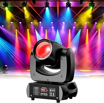 120W Moving Beam Head DJ Light 18 Rotating Prism 8 GOBO 8 Colors,Professional Stage Lighting Strobe/Spotlight by DMX and Sound Activated