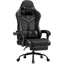 Ergonomic Gaming Chair with Footrest for Adults, Leather Mesh Black | Massage Lumbar Support, Adjustable Height &amp; Headrest 150&deg; Recline and Breathable Seats for Home Office, Gaming, 330 LBS