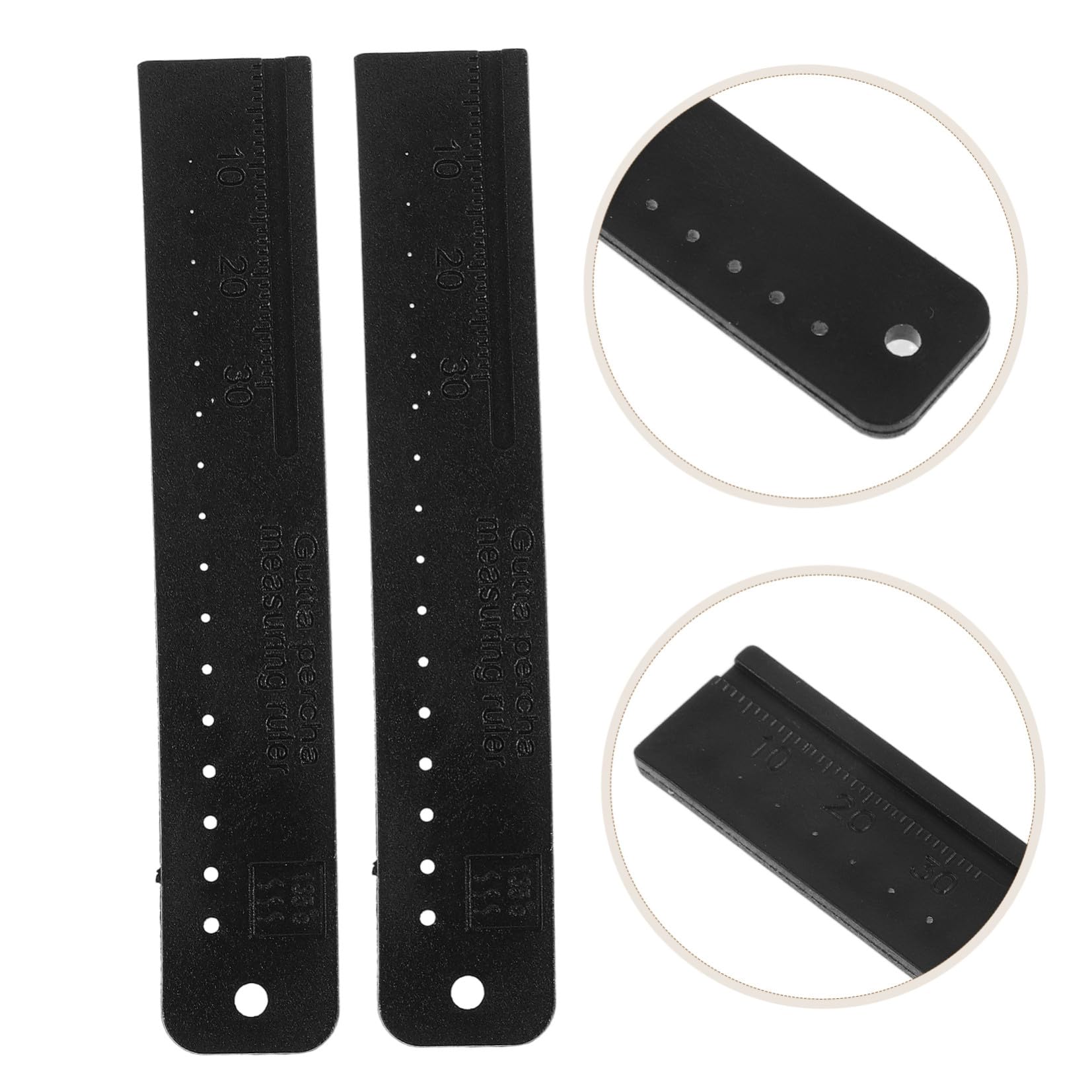 YARNOW Righello di Misurazione Endodontico 2 Pezzi in Plastica Nero Scala Chiara per Forniture Canalari Strumento di Precisione per Uso Clinico e Laboratorio