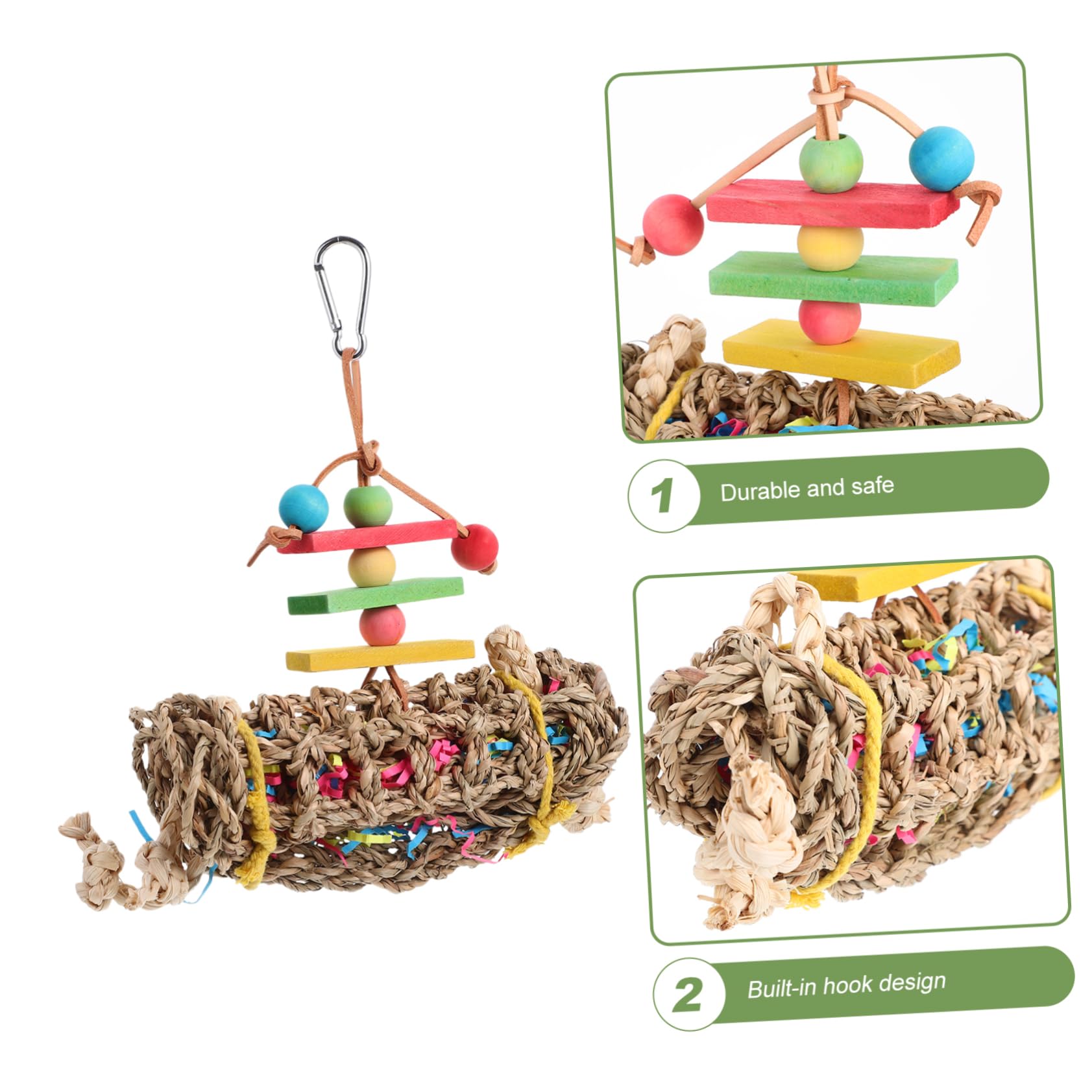 minkissy 3pièces Jouet à Mâcher Suspendu pour Perroquet Accessoire pour Oiseaux Jouet à pour Oiseaux De Compagnie