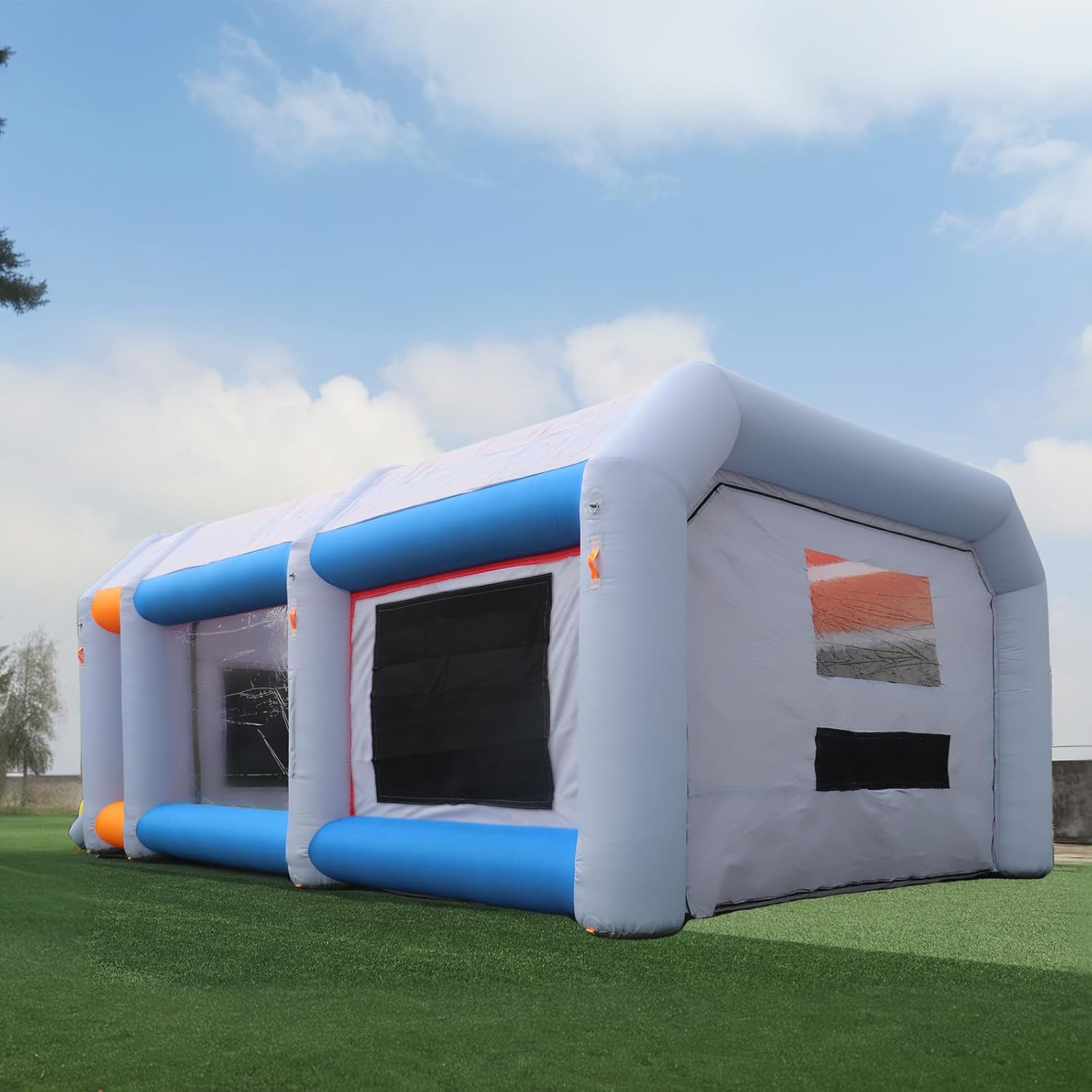 20×13×8.2FT Inflatable Paint Booth, Portable Spray Booth with 750W+350W Air Blower-Suitable for Spraying Automotive Parts/Furniture