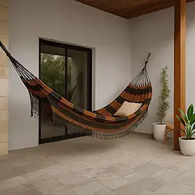 Rede De Dormir Casal Algodão Premium 4,5m Reforçada Confortável Jaguaruana (Marrom)