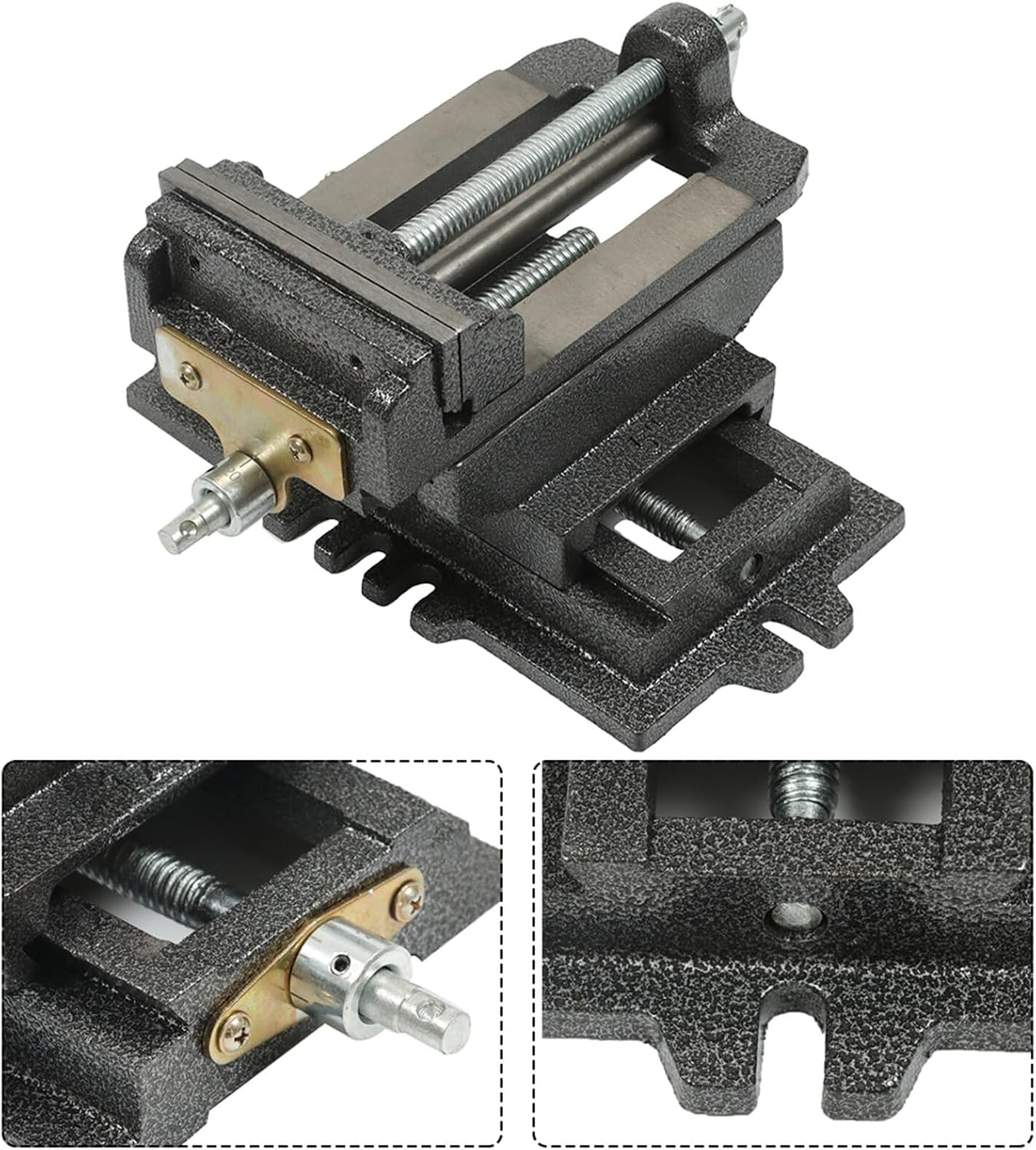 5in Cross Slide Drill Press Vise 2 Way X-Y Heavy Duty Cast Iron Milling Vice