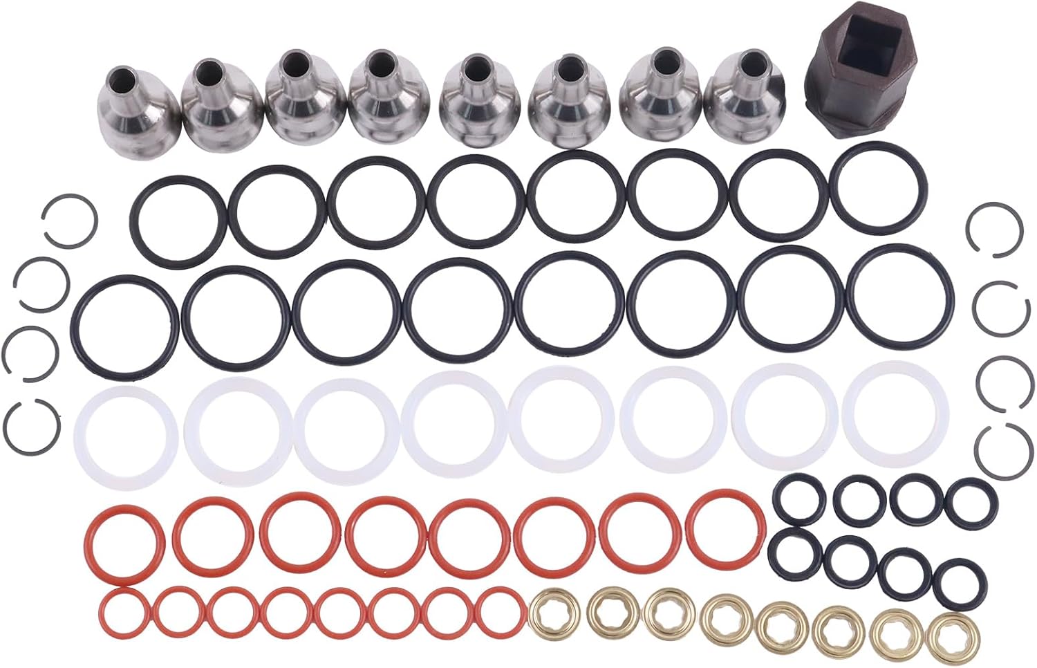 Oil Rail Leak Repair Kit Tool O-Rings & Injector Seal Compatible for Ford 6.0L Powerstroke 2003-2007