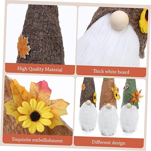 Miniatura 8 de UPKOCH Juego de 3 botellas de vino de Acción de Gracias, bolsas de felpa para muñecas, decoración de otoño, cubierta de decoración de botella de