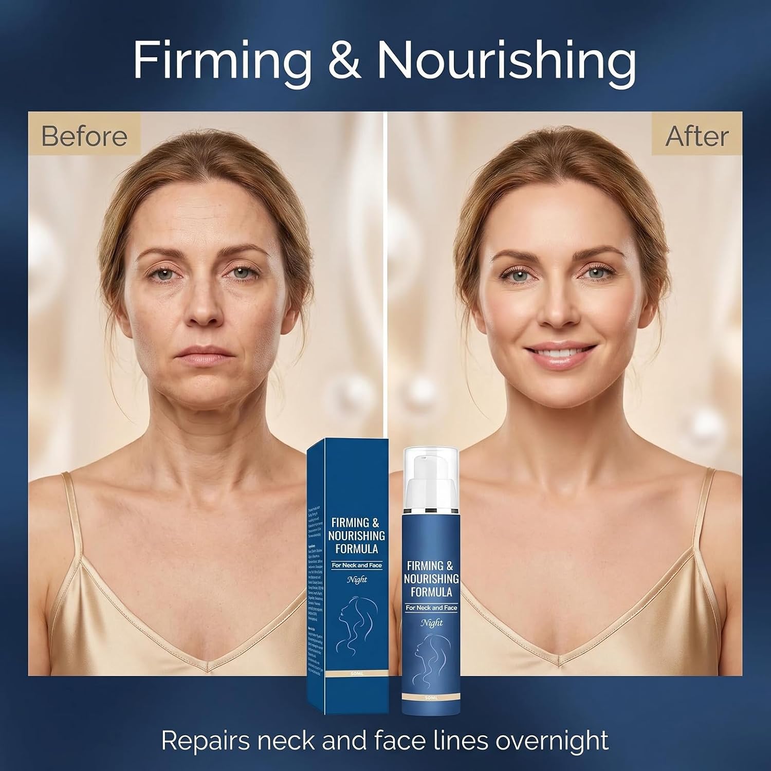 Official CHÉALSEA LABORATORY™ Firm & Restore Formula Night Cream for Face and Neck, Firming Facial Night Cream for Smoother-Looking Skin & Improved Texture, 50ml (B)
