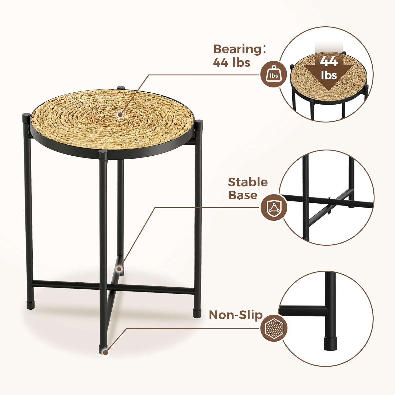 Bamworld Indoor Plant Stand Tall Plant Table Corner Plant Stool Boho Small Plant Holder Single Flower Stand for Large Plants Decor Pot Stand for Living Room Bedroom Balcony