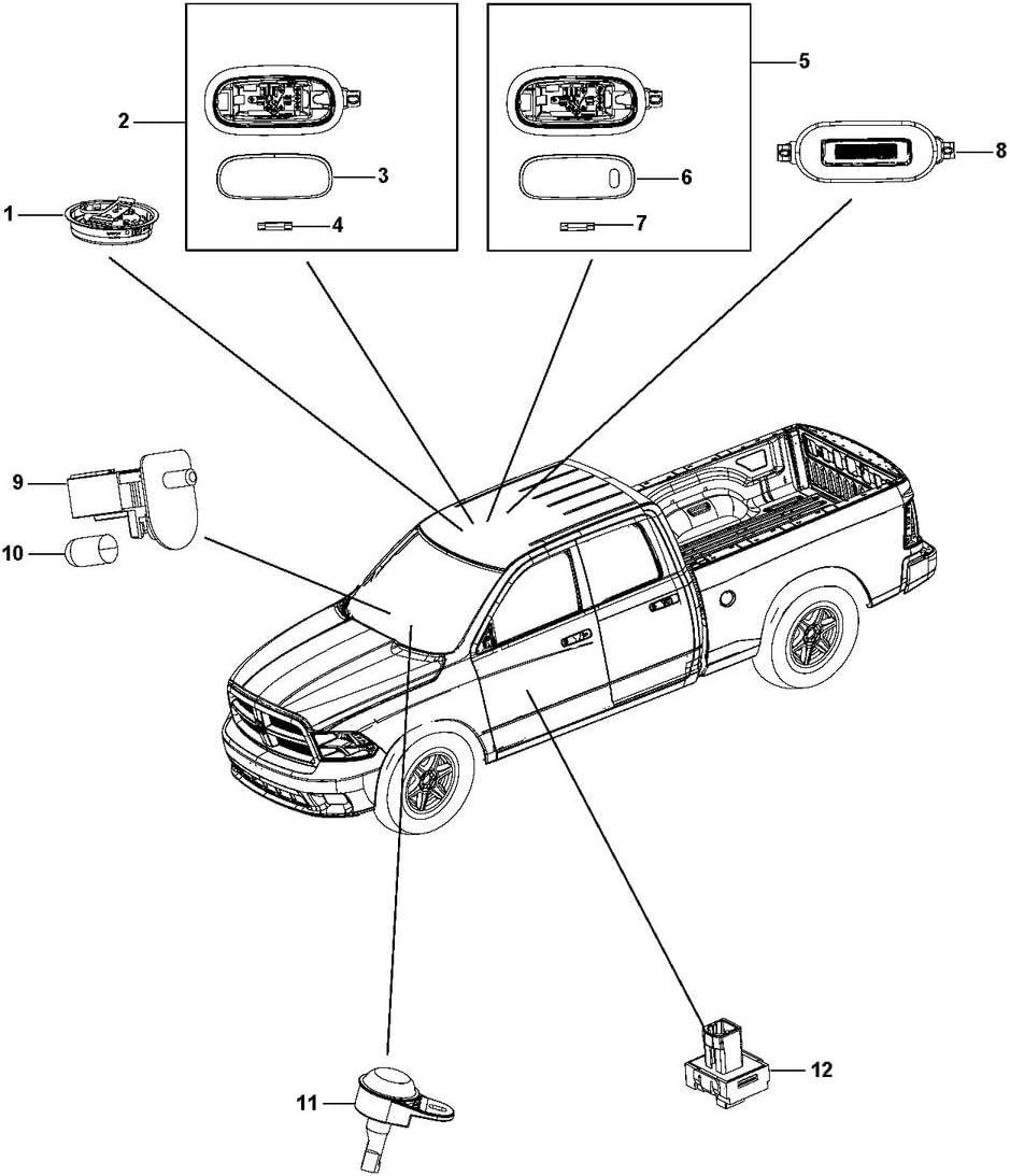 Genuine Chrysler 1VF65BD1AC Electrical Dome Lamp