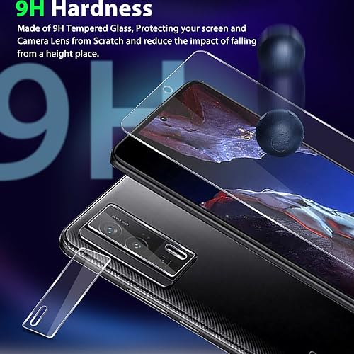 Miniatura 3 de Paquete de 3+3 para Xiaomi Poco F5 Pro Vidrio templado y protector de lente de cámara, dureza 9H transparente HD compatible con fundas Película sin