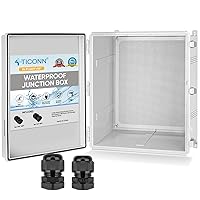 Vista 25 de TICONN - Caja de conexiones eléctricas impermeable IP67, recinto de plástico ABS con tapa con bisagras, con placa de montaje, soportes de pared