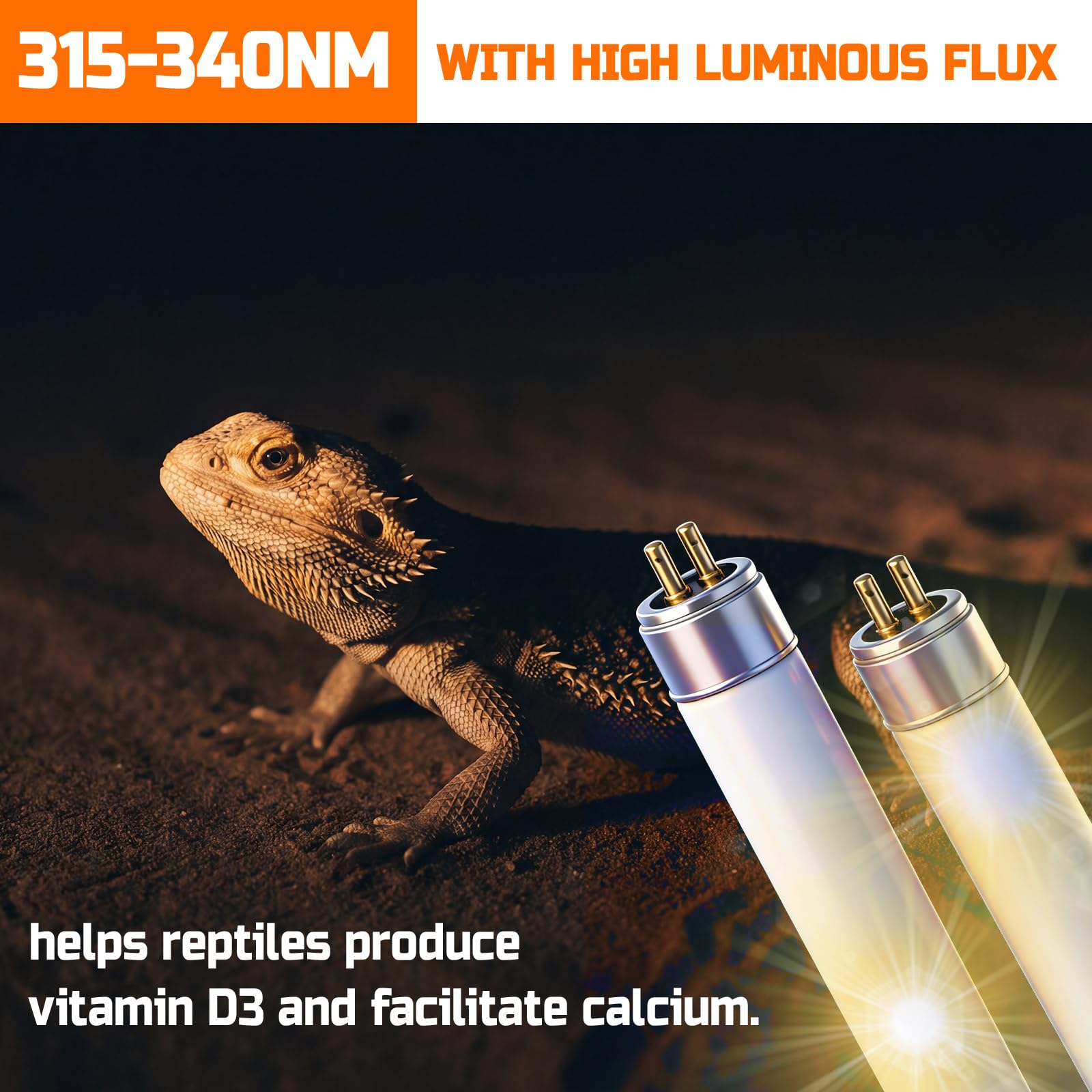 4 Pack T5 UVB Reptile Light Bulb, 34 Inch 39W 10.0, UVA UVB Fluorescent Tube T5 Reptile Light for Bearded Dragon - image 5