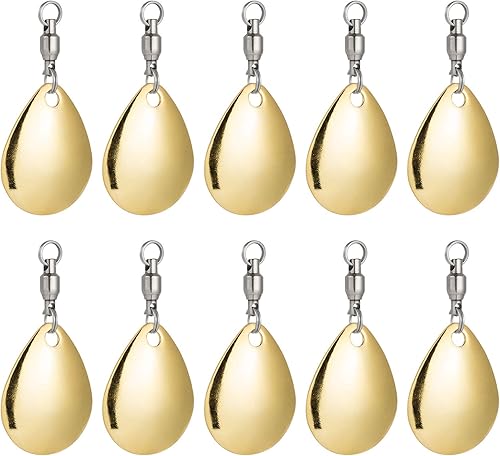 Alwonder Paquete de 10 cuchillas giratorias con rodamiento de bolas, cola giratoria, spinnerbait, suministros de fabricación de señuelos para bajos