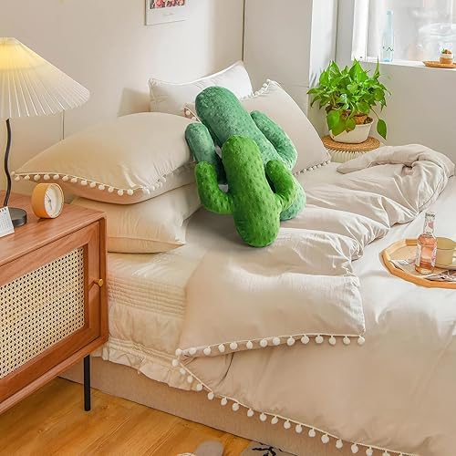 Miniatura 6 de AELS Juego de 2 almohadas decorativas de cactus, juego de almohadas de felpa de cactus de 22 y 14 pulgadas, almohada 3D para siesta de oficina,