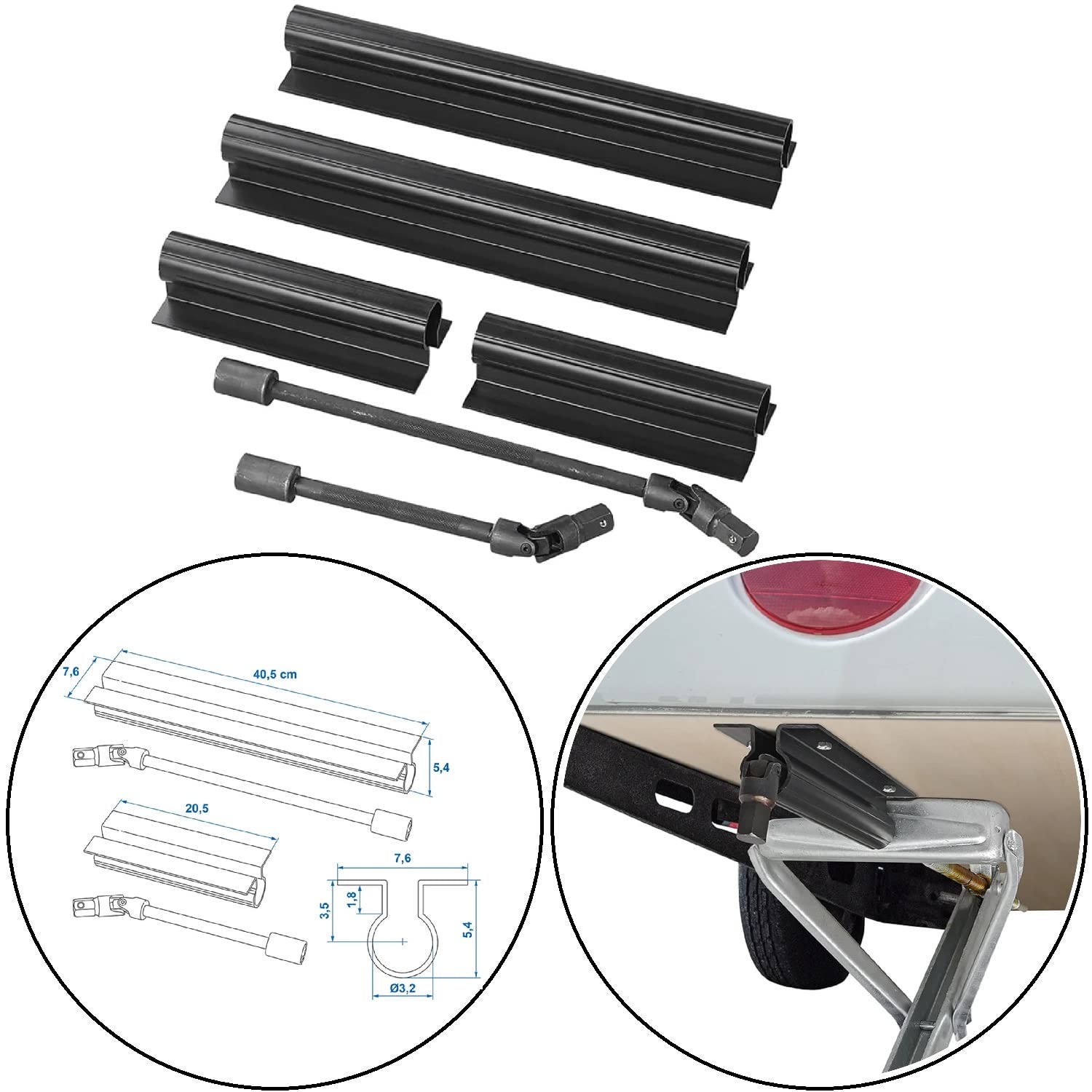 ProPlus Kit comfort per roulotte facile da montare, supporto angolare per livellamento