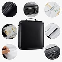 Vista 4 de Estuche de almacenamiento de DVD: carpeta protectora de DVD, organizador de DVD portátil, cartera de CD para 160 discos, funda de plástico duro