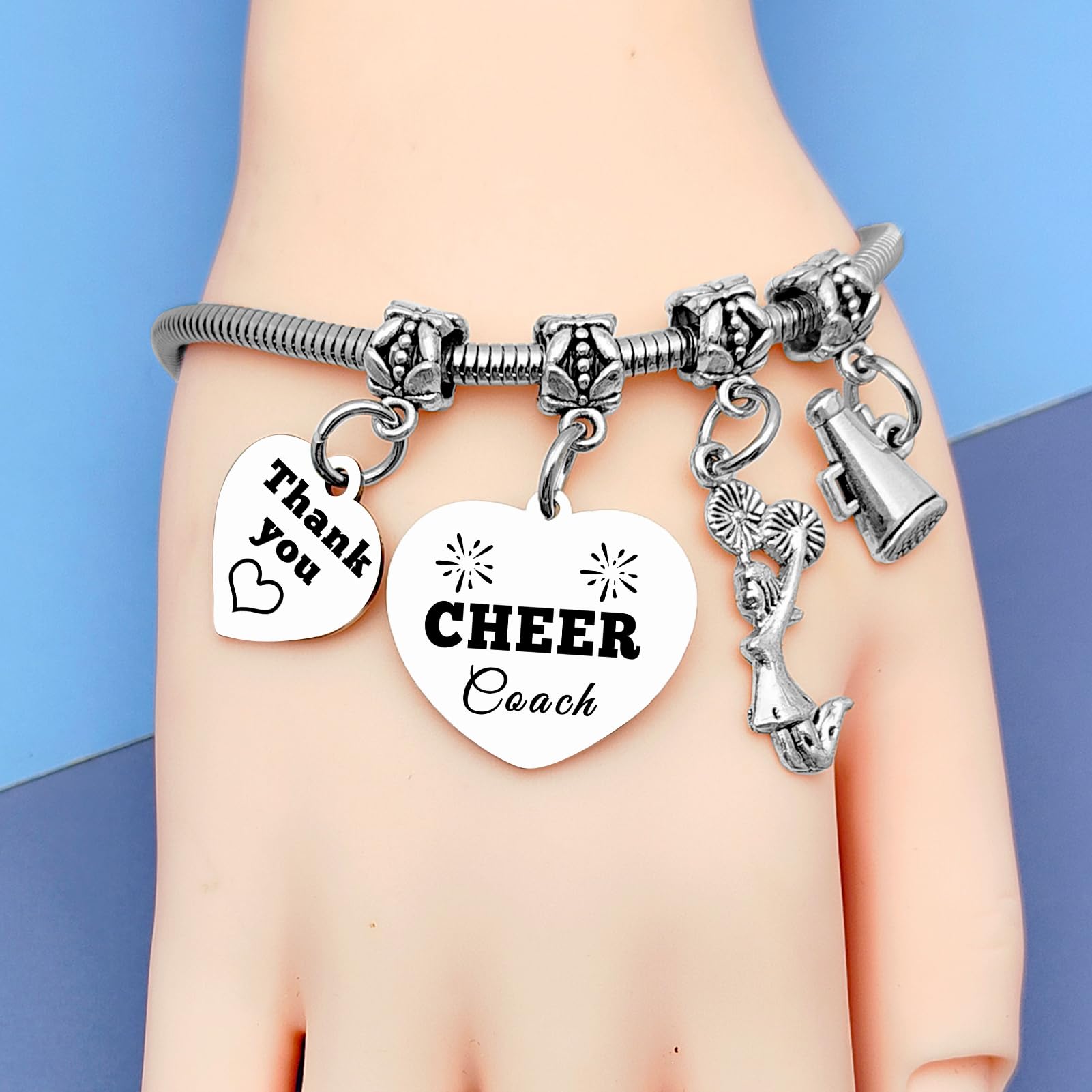 DlaeKua Cheer Gifts for Coach Appreciation Bracelets Thank You Gifts for Women Cheerleader Coach Present for Cheerleader Women Cheer leader Birthday Presents
