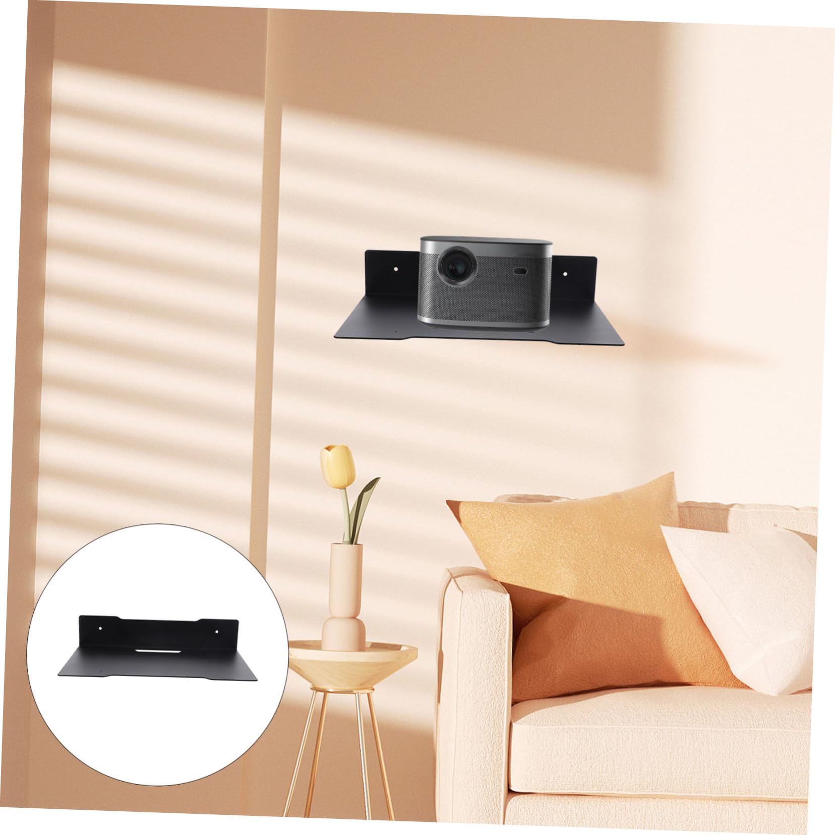 Angoily Supporto per Telecamera Montato a Parete, Staffa in Acciaio al Carbonio Nero, Robusta e Multiuso, Wall Holder per Casa e Sorveglianza