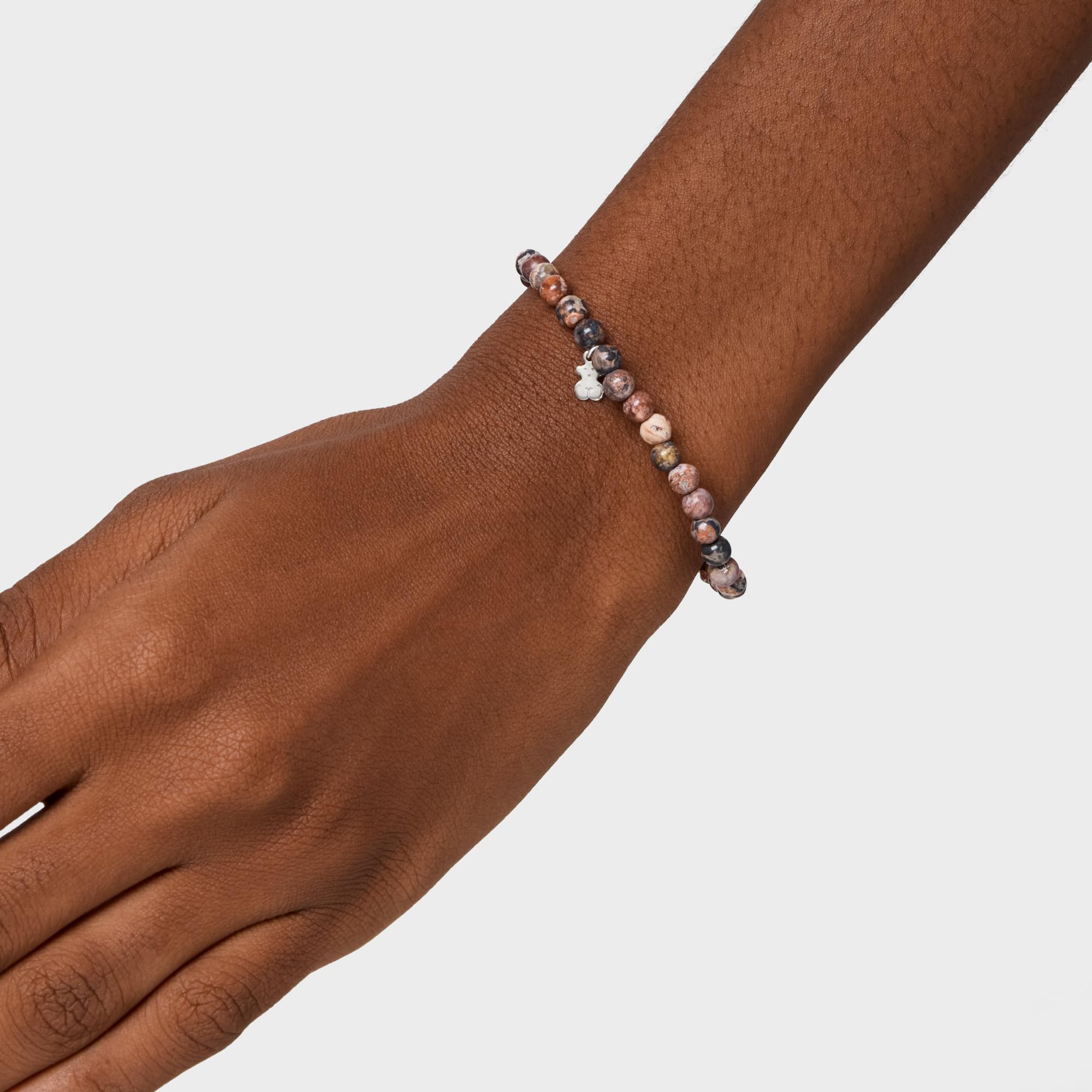 TOUS Basics Collection Elastyczna bransoleta z motywem niedźwiedzia ze srebra próby 925 dla kobiet, 16,5 cm długości