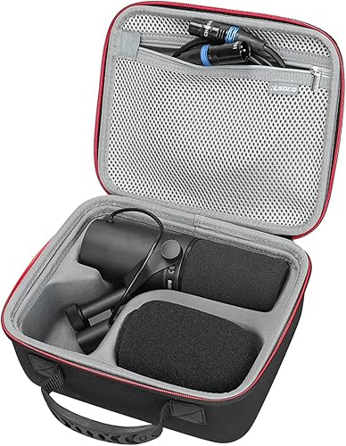 Vista 13 de RLSOCO Funda para micrófono dinámico vocal Shure SM7B/micrófono USB para podcast Shure MV7 Gris