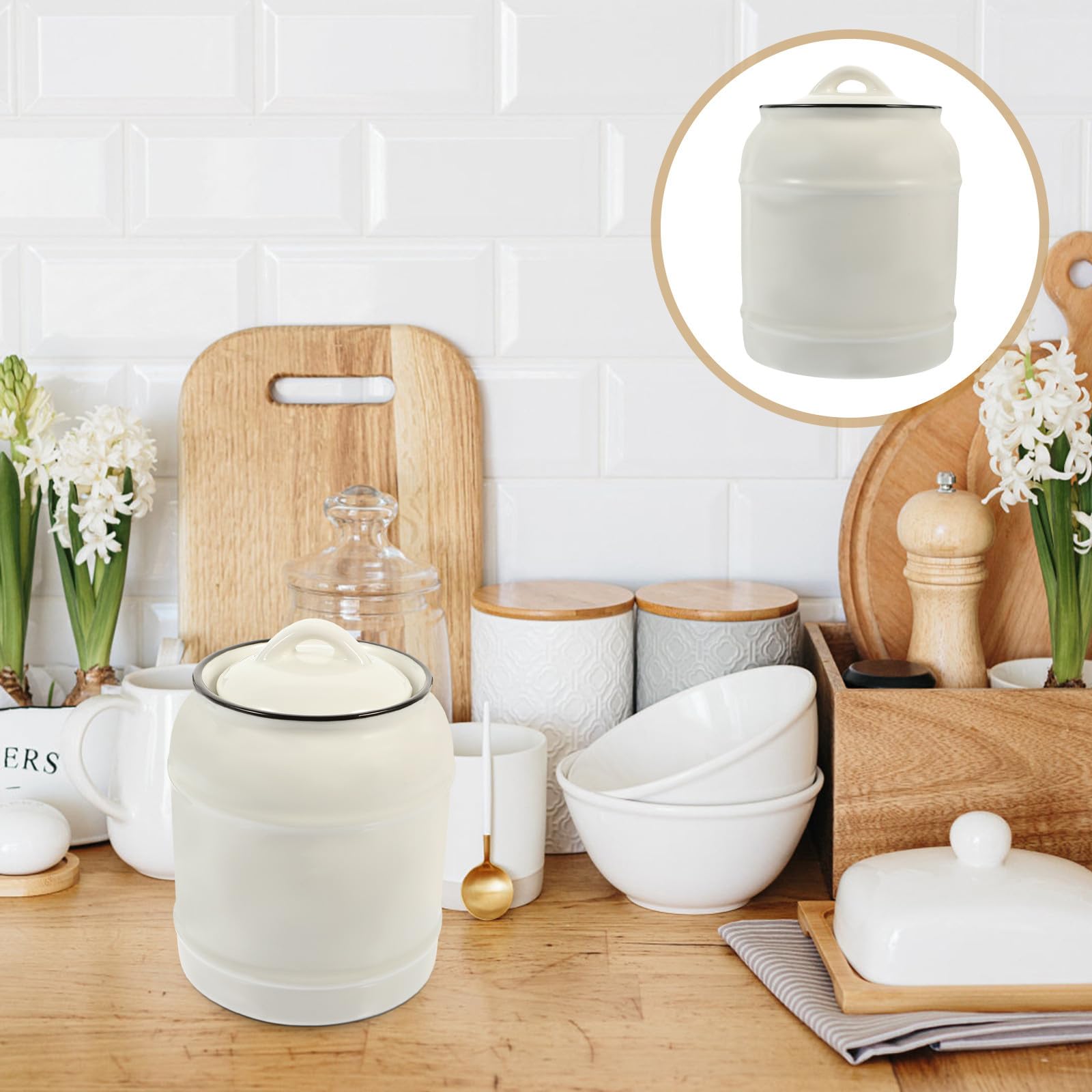 Healeved Tarro para Almacenar Alimentos con Tapa de 700ml de Cerámica Fácil de Limpiar y Adecuado para Organizar la Cocina