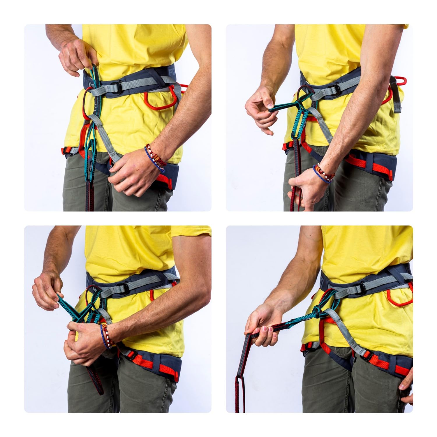 FIXE - Cabo de Anclaje Multichain Cinchless 90 cm en HMPE, Cinta Ajustable para Escalada y Alpinismo, Sistema sin Estrangular el Arnés, Resistencia 22 kN, Certificación EN566 y UIAA 104
