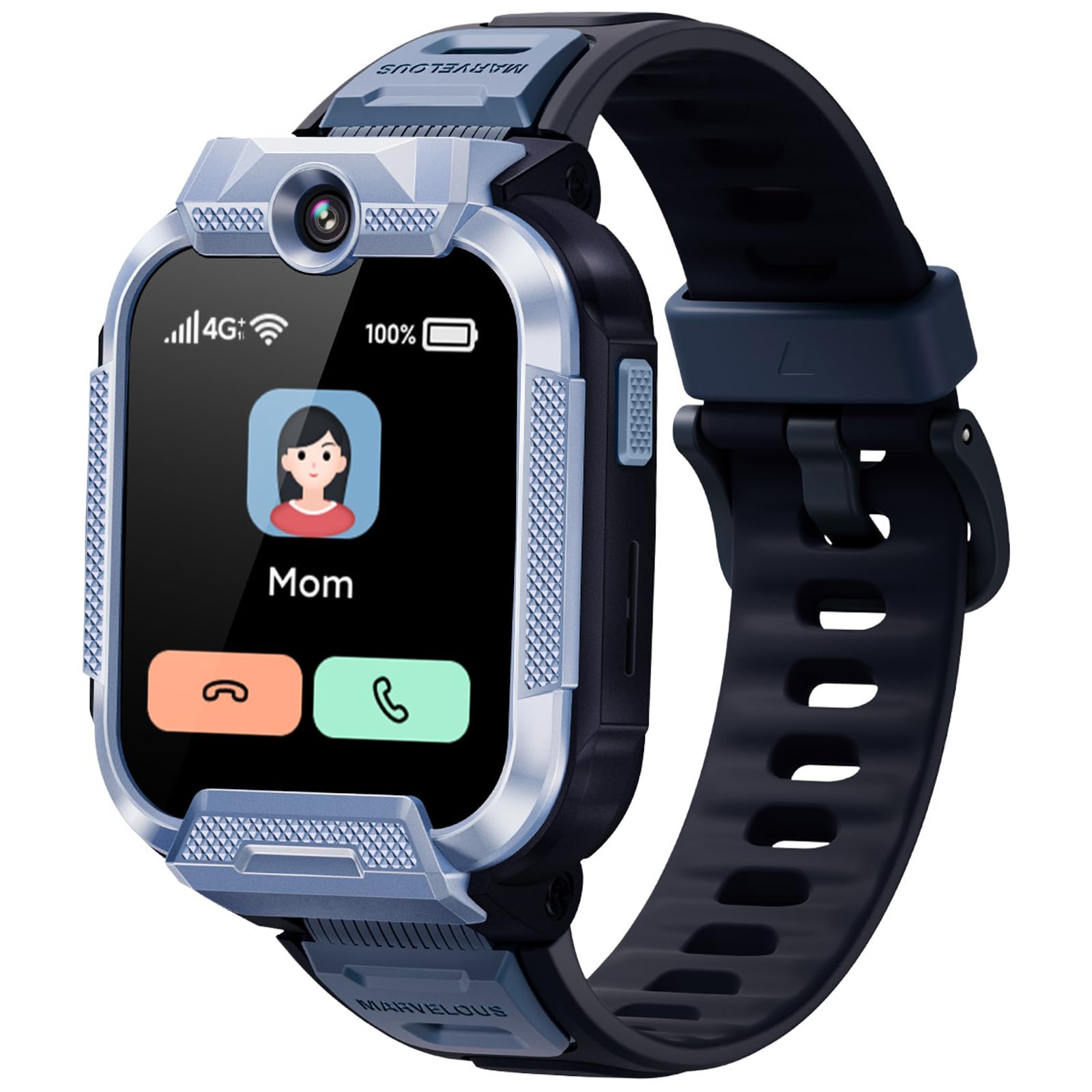 Mibro Z5 4G Reloj Inteligente para niños con Video bidireccional y Llamada telefónica, Reloj GPS para niños con localización en Tiempo Real, Mensajes, 2ATM Impermeable, Función SOS, Despertador, Azul